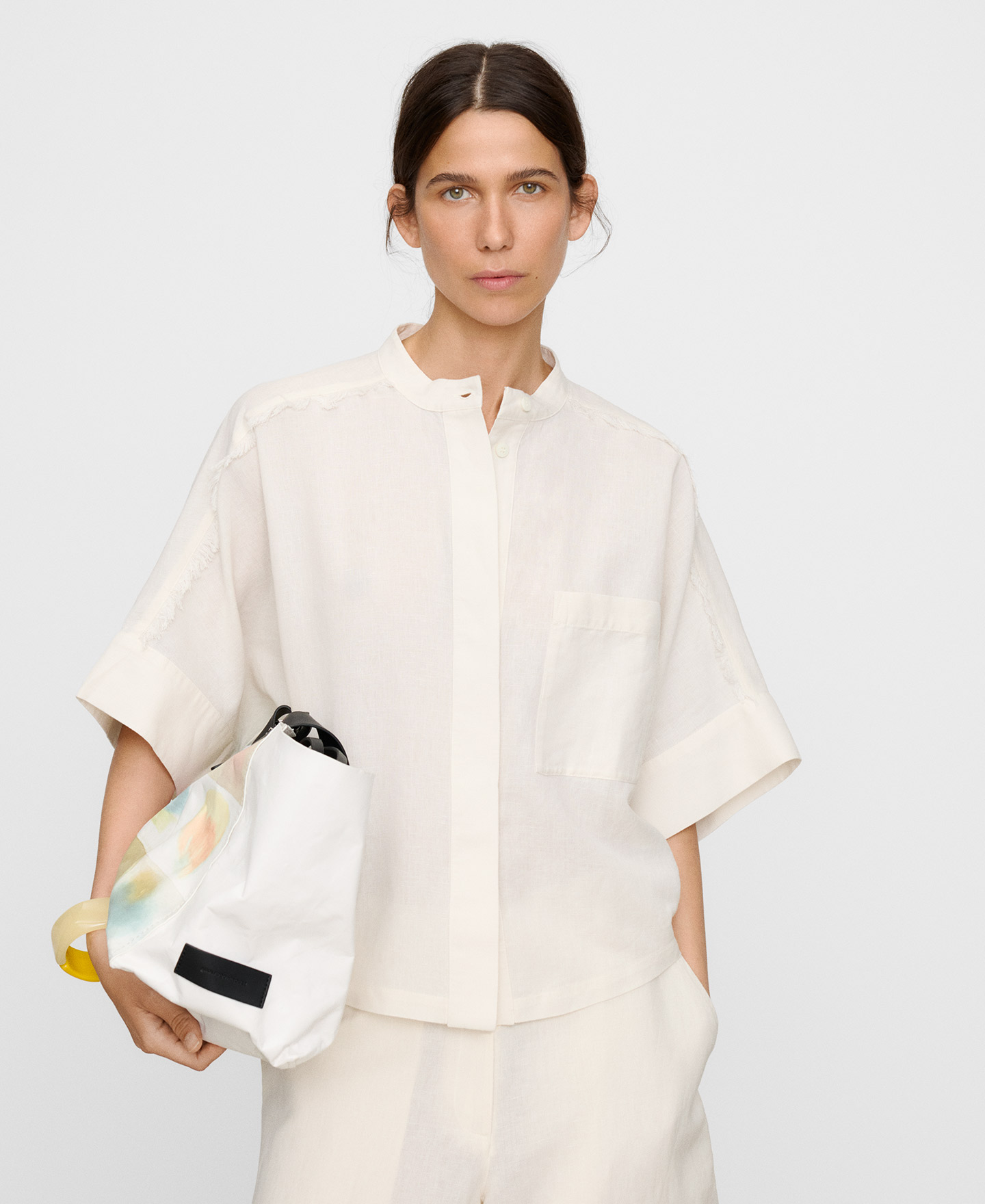 Fringed oversize shirt image number 0