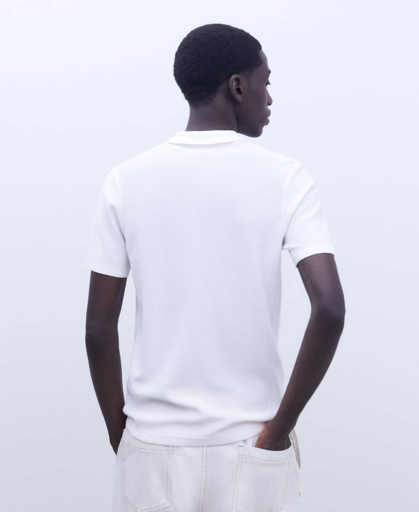 Regular fit buttonless polo shirt image number 2