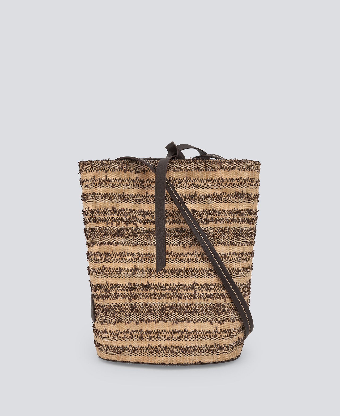 Textured braided medium bag woman image number 1