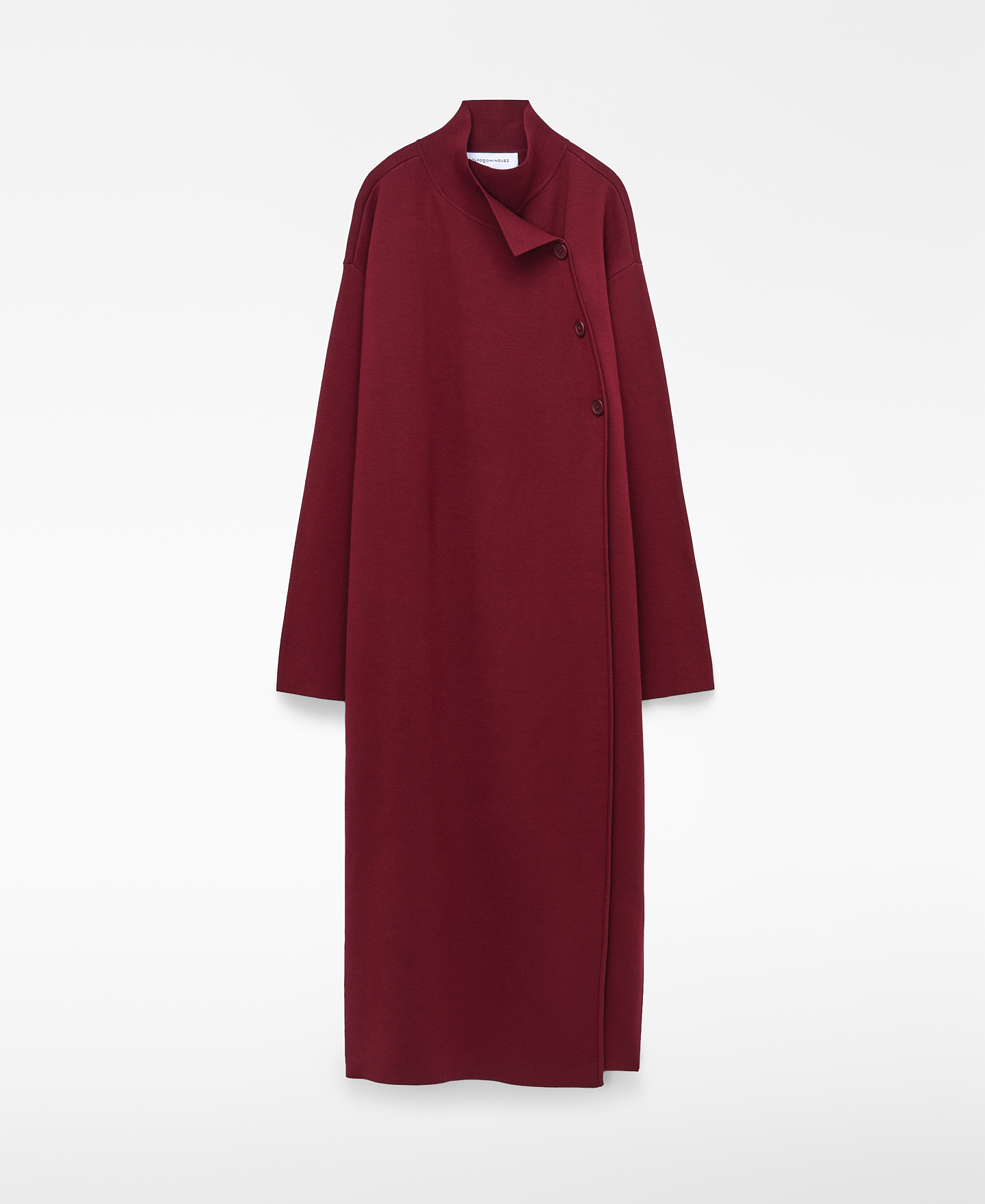 Knit cross-front long coat image number 4