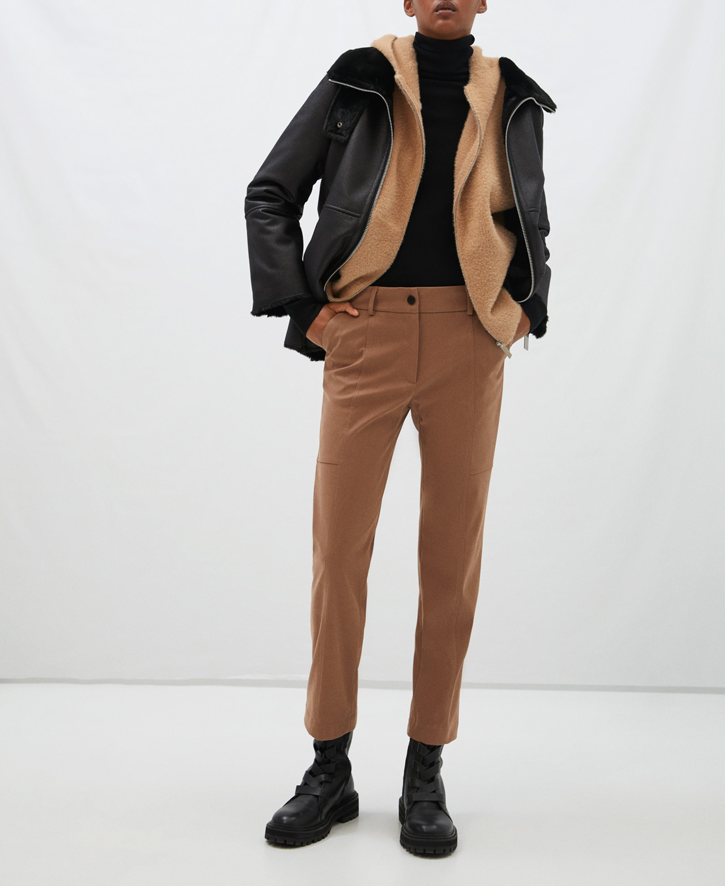 Structured high-waisted trousers image number 1