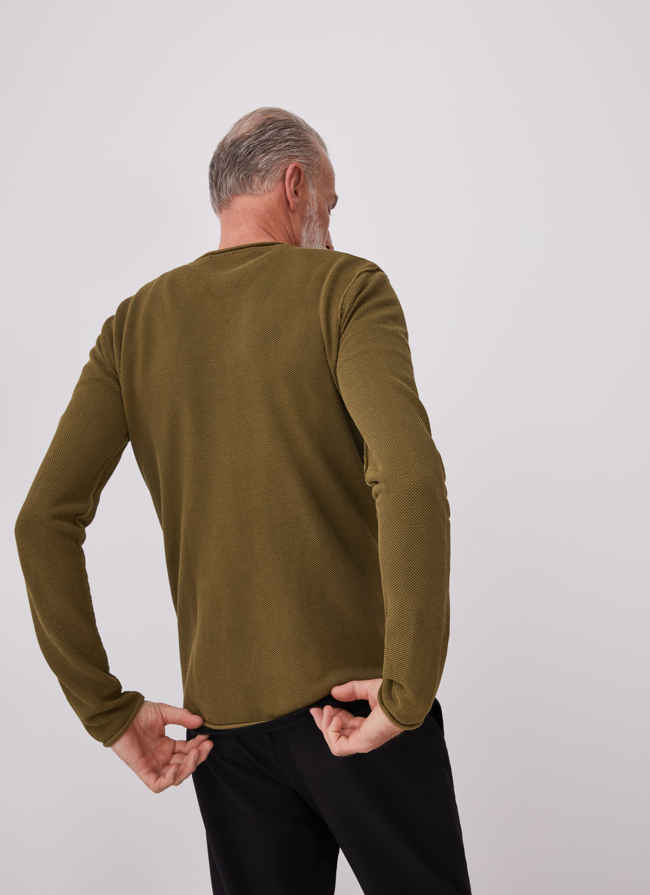 Cotton pique t-shirt with roll edge neck image number 2