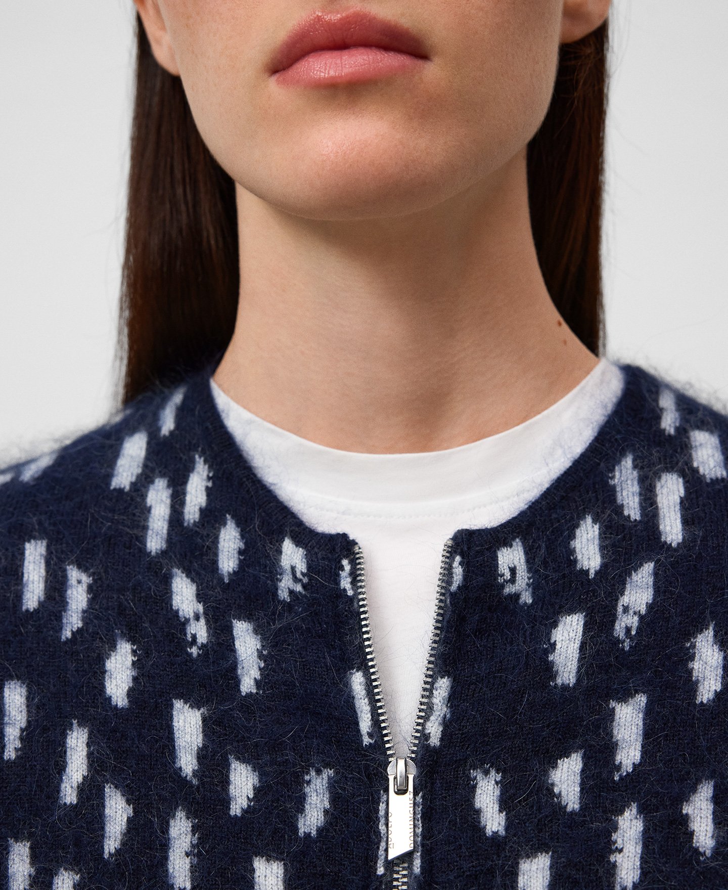 Cárdigan estampado punto jacquard mujer image number 3