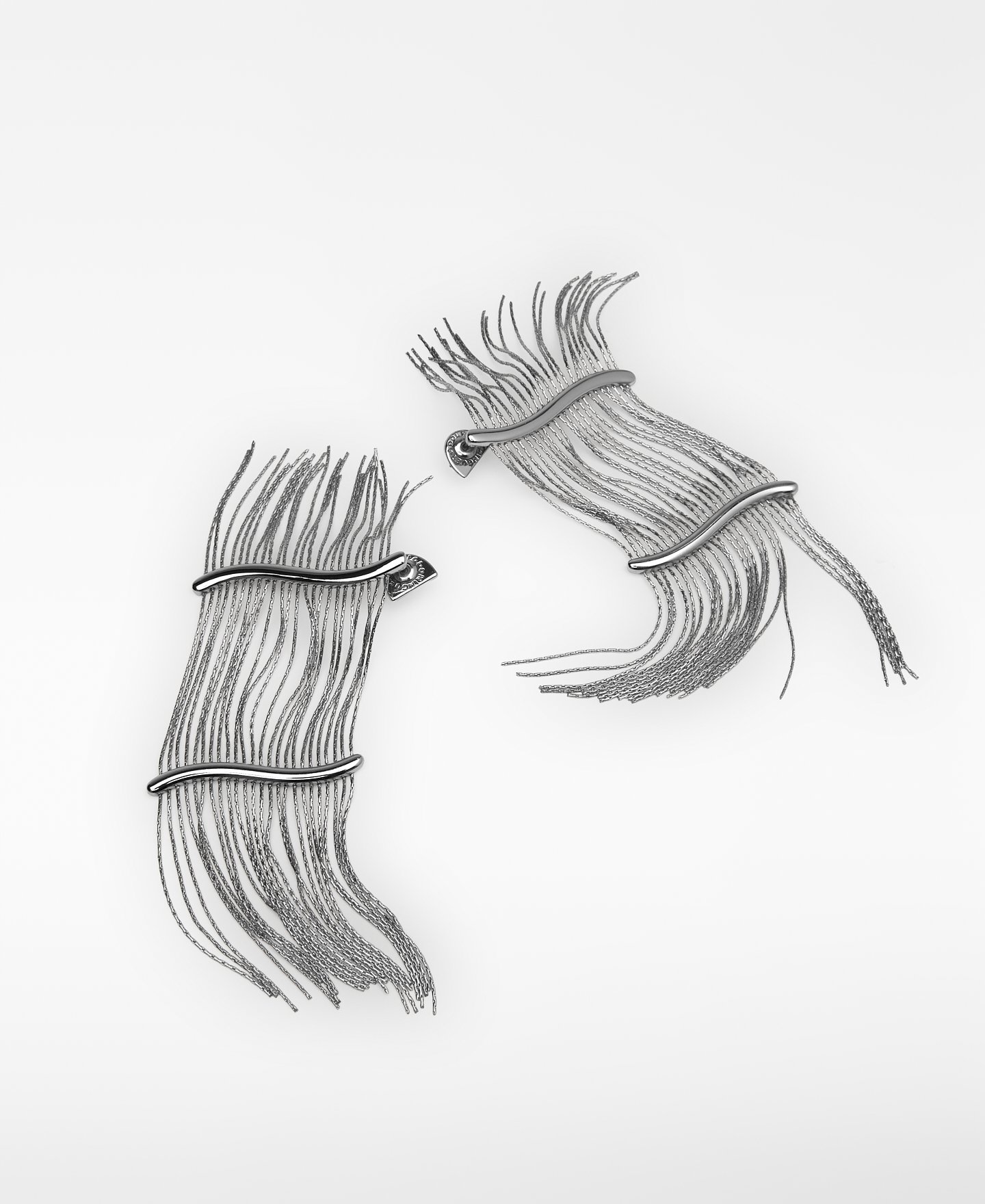 Articulated metal thread earrings image number 2