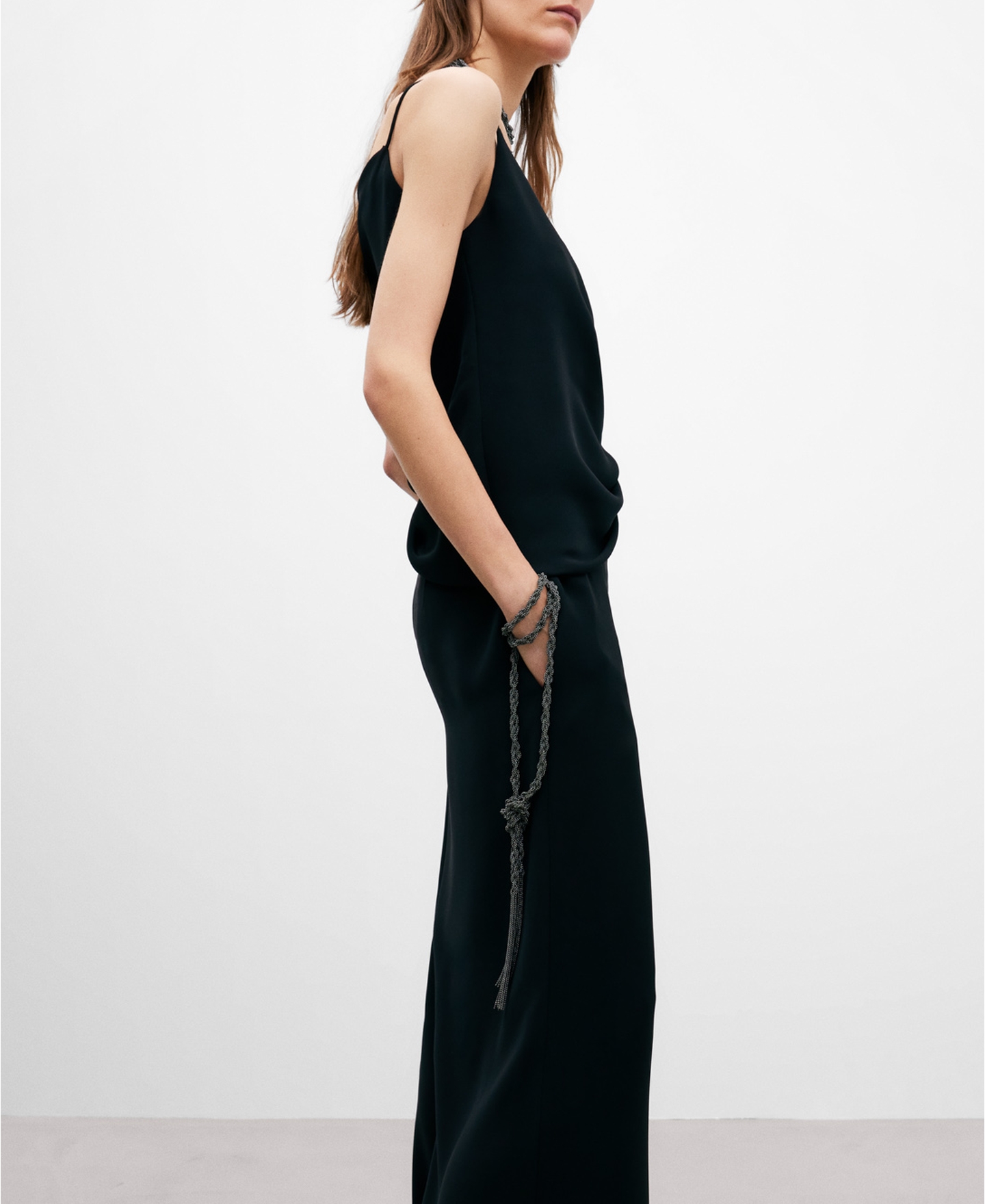 Draped top with straps image number 3