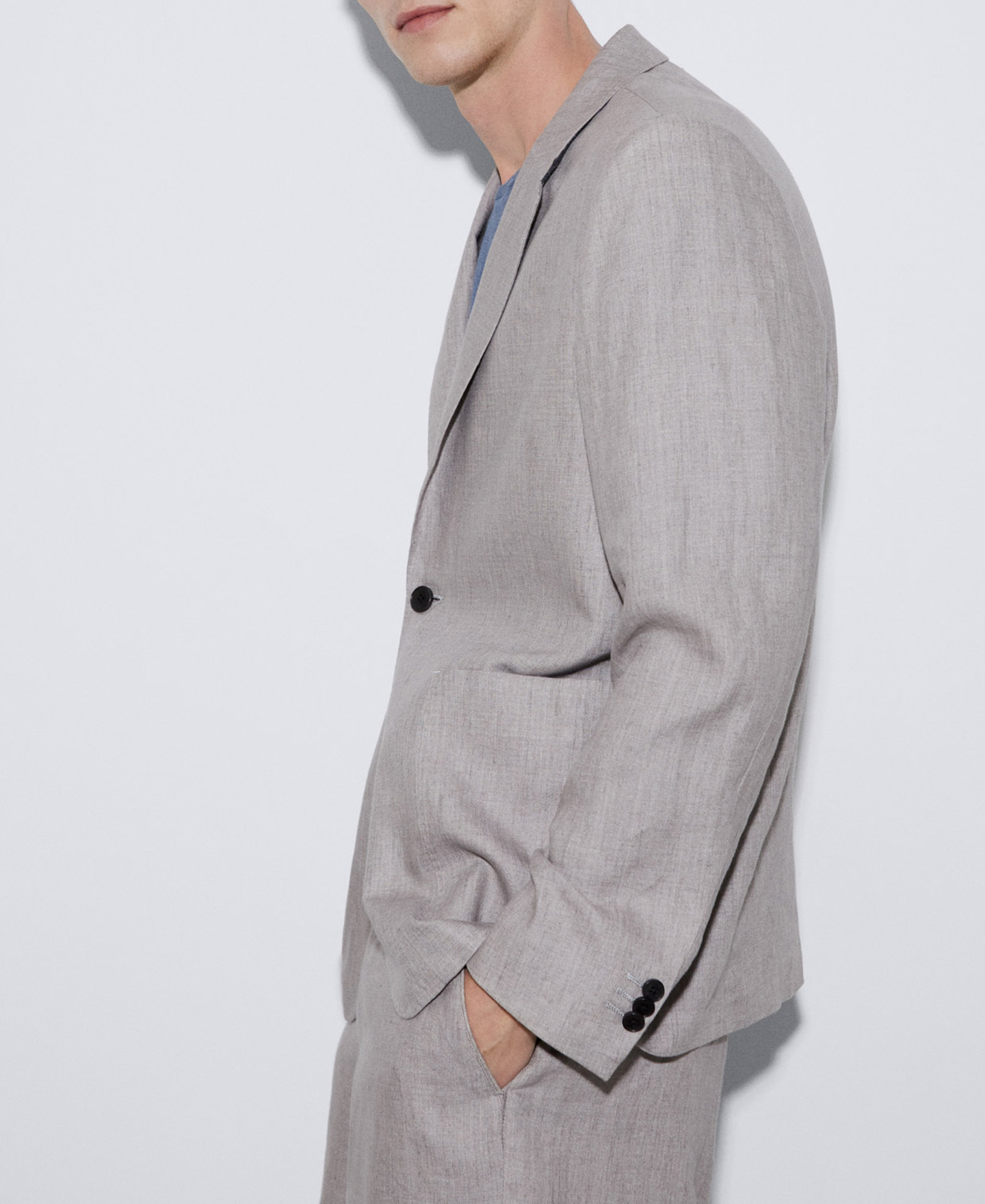 Two button linen blazer image number 3