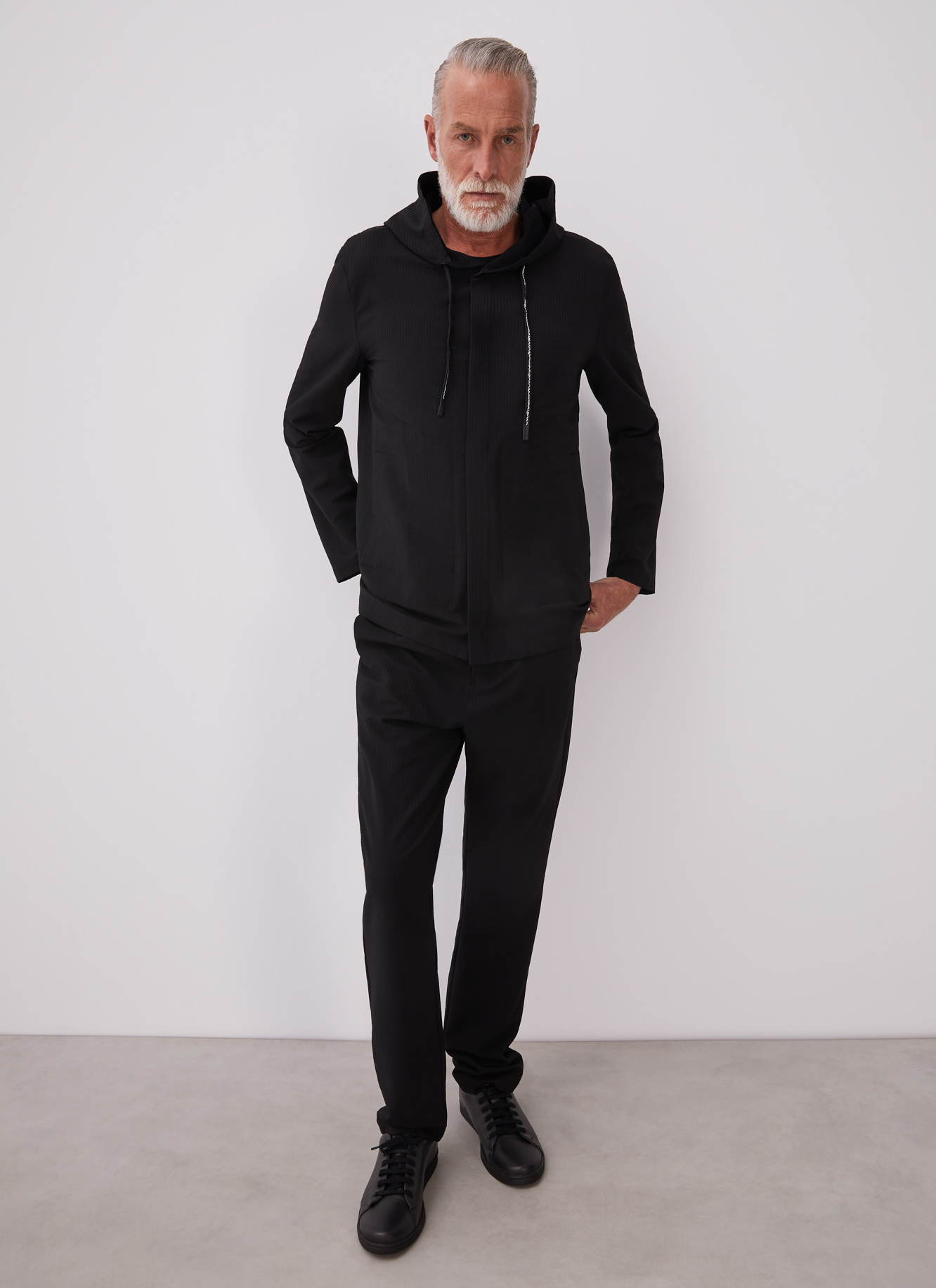 Hooded overshirt with logoed laces image number 4