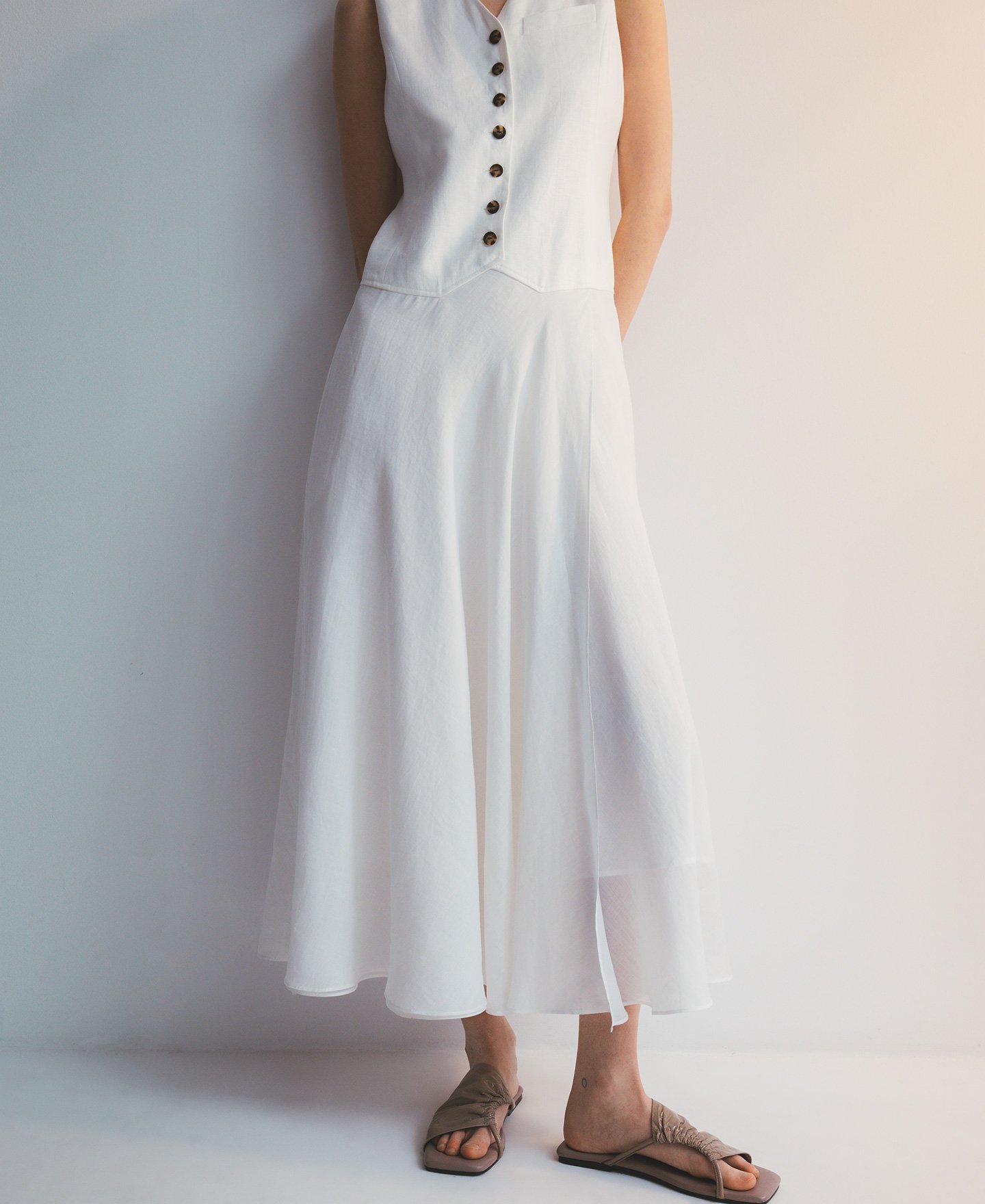 Combined midi dress woman image number 4