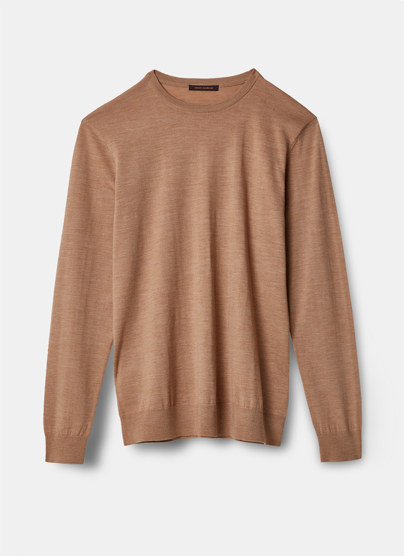 Jersey cuello caja en lana merino image number 0