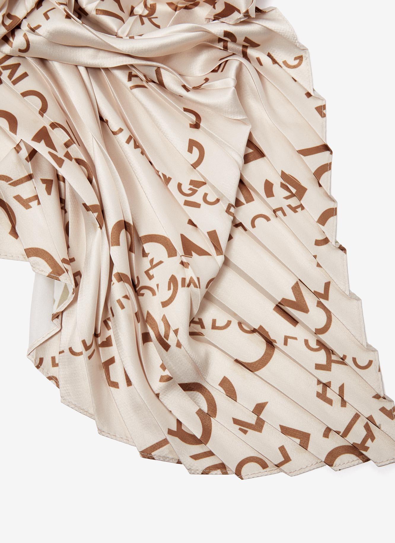 Pleated foulard with logo print image number 1