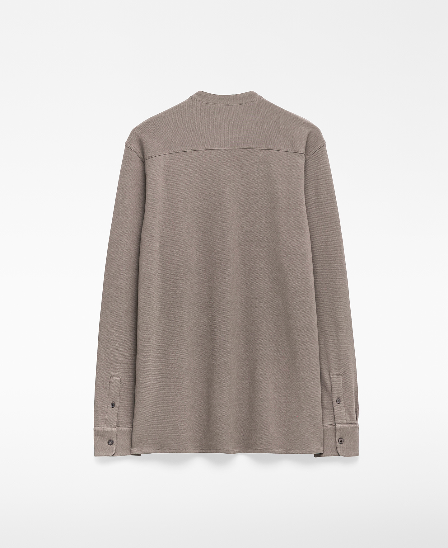 Mandarin collar shirt piqu&eacute; knit image number 5