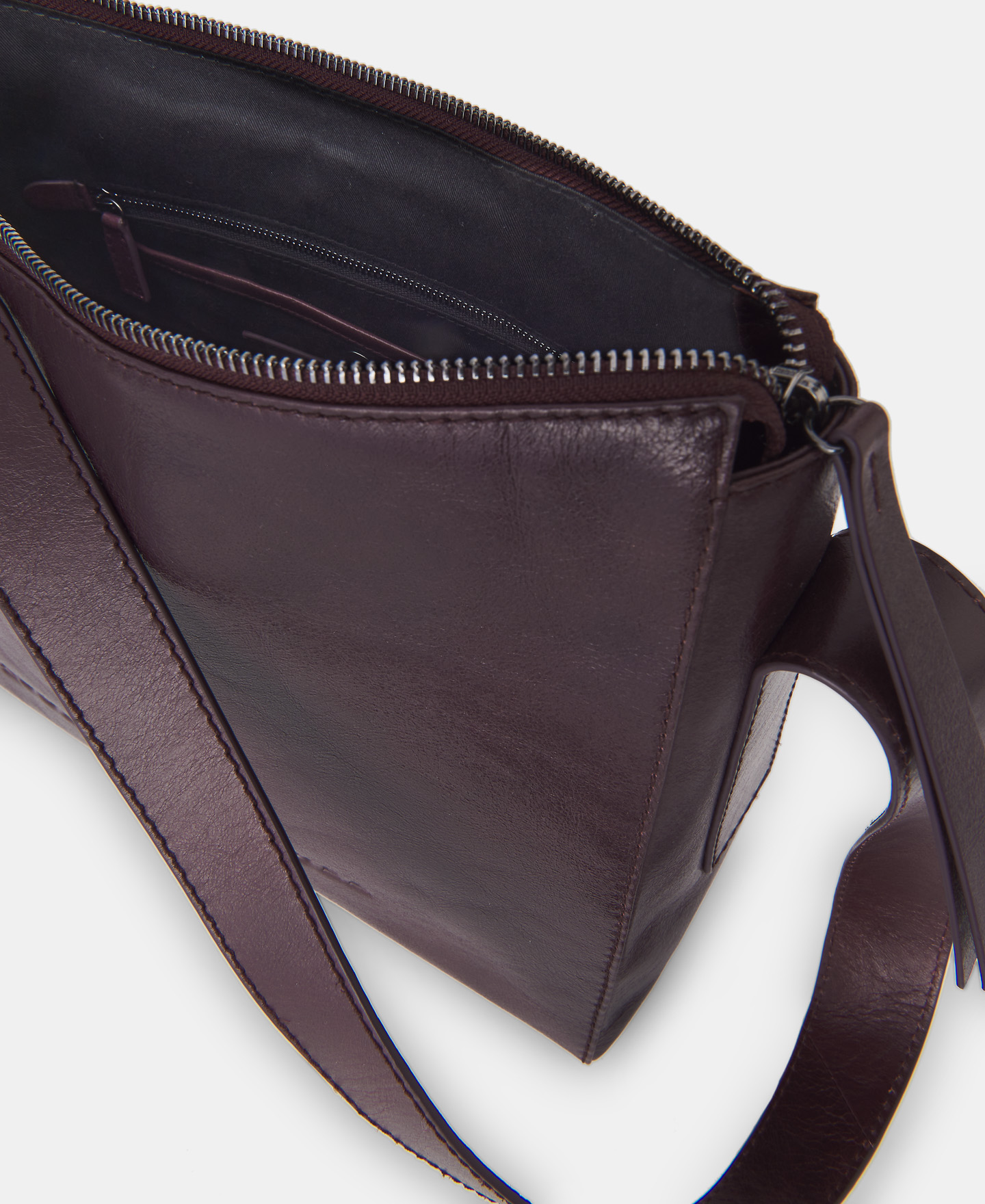 Glossy crackled leather hobo bag image number 2
