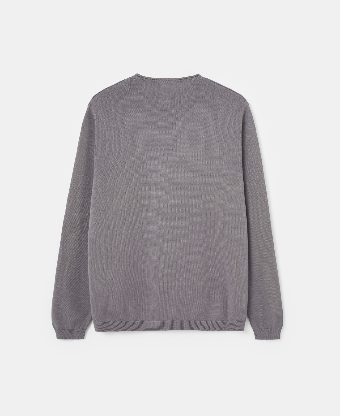 Grey cotton crew collar sweater image number 5