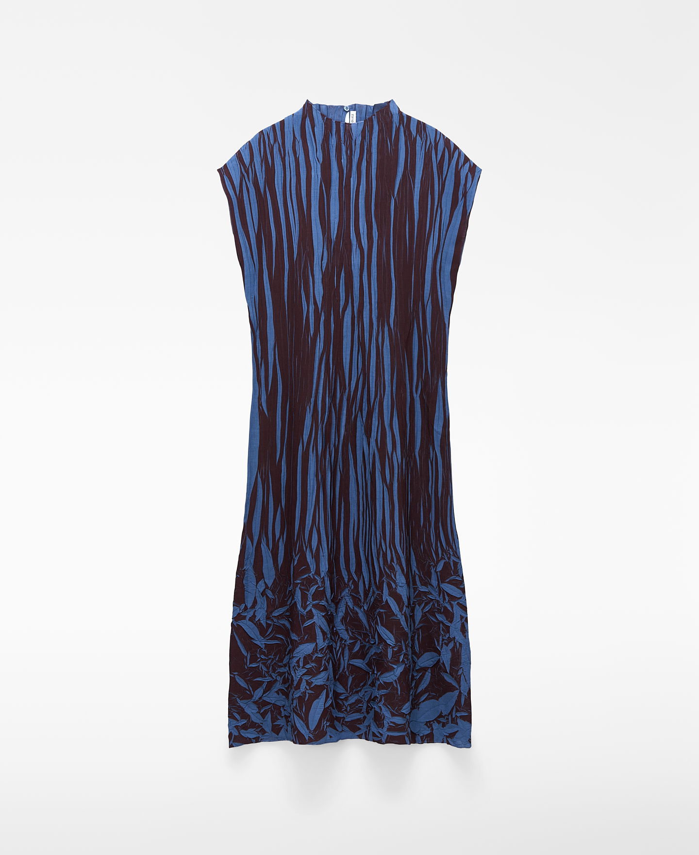 Vestido midi bicolor plisado irregular image number 4