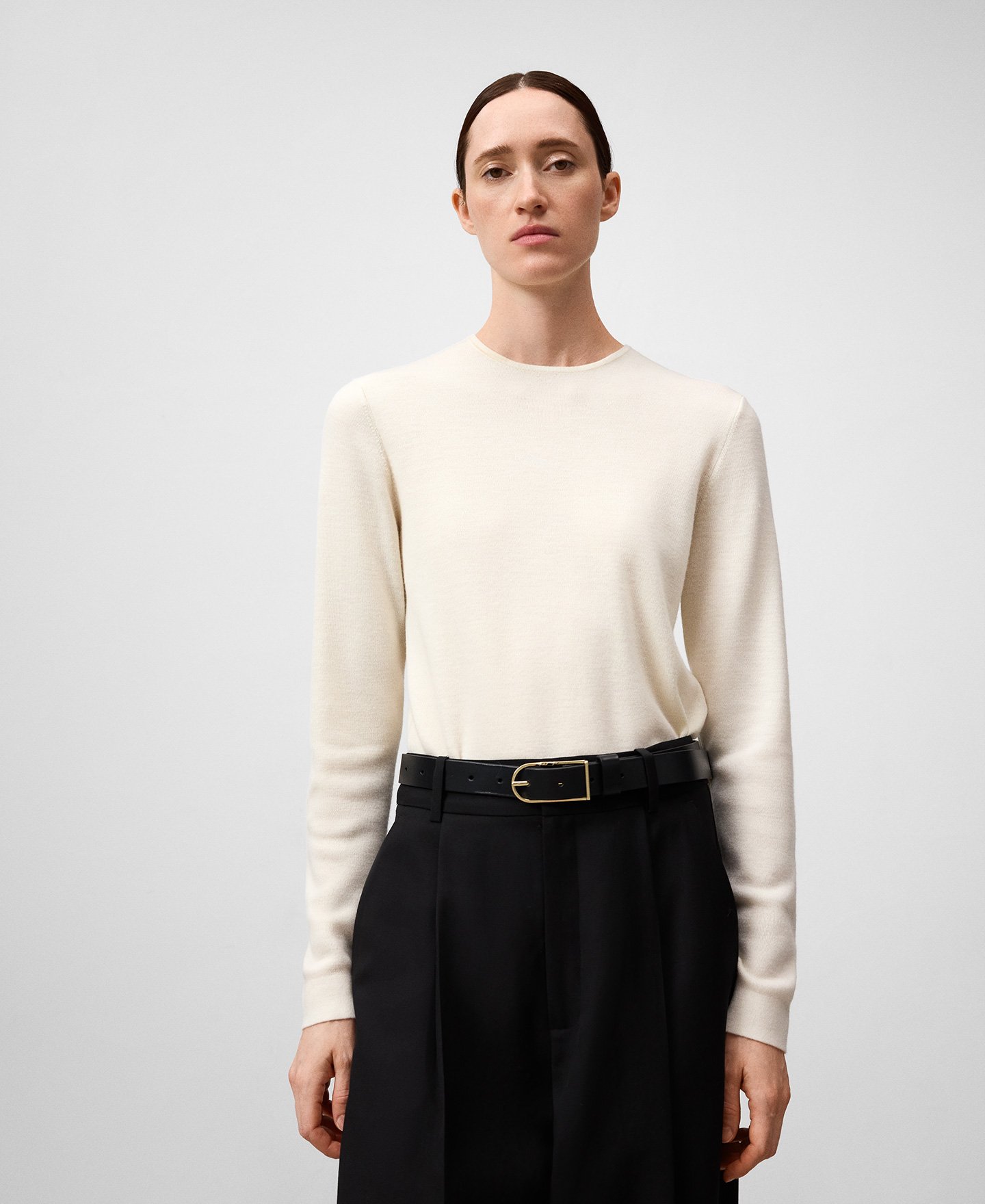 Jersey cuello caja lana merino mujer image number 0