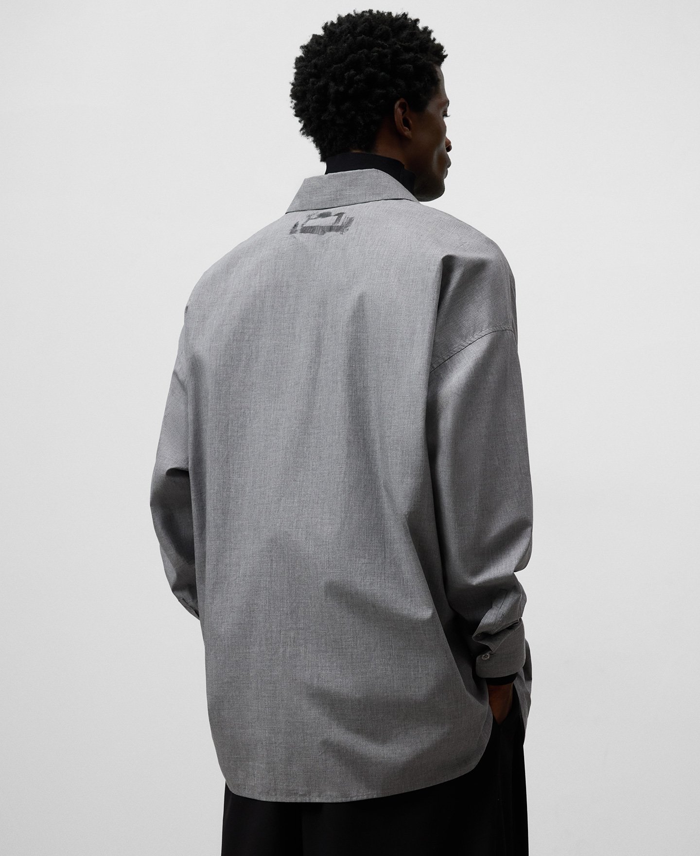 Lapel collar oversize shirt man image number 2