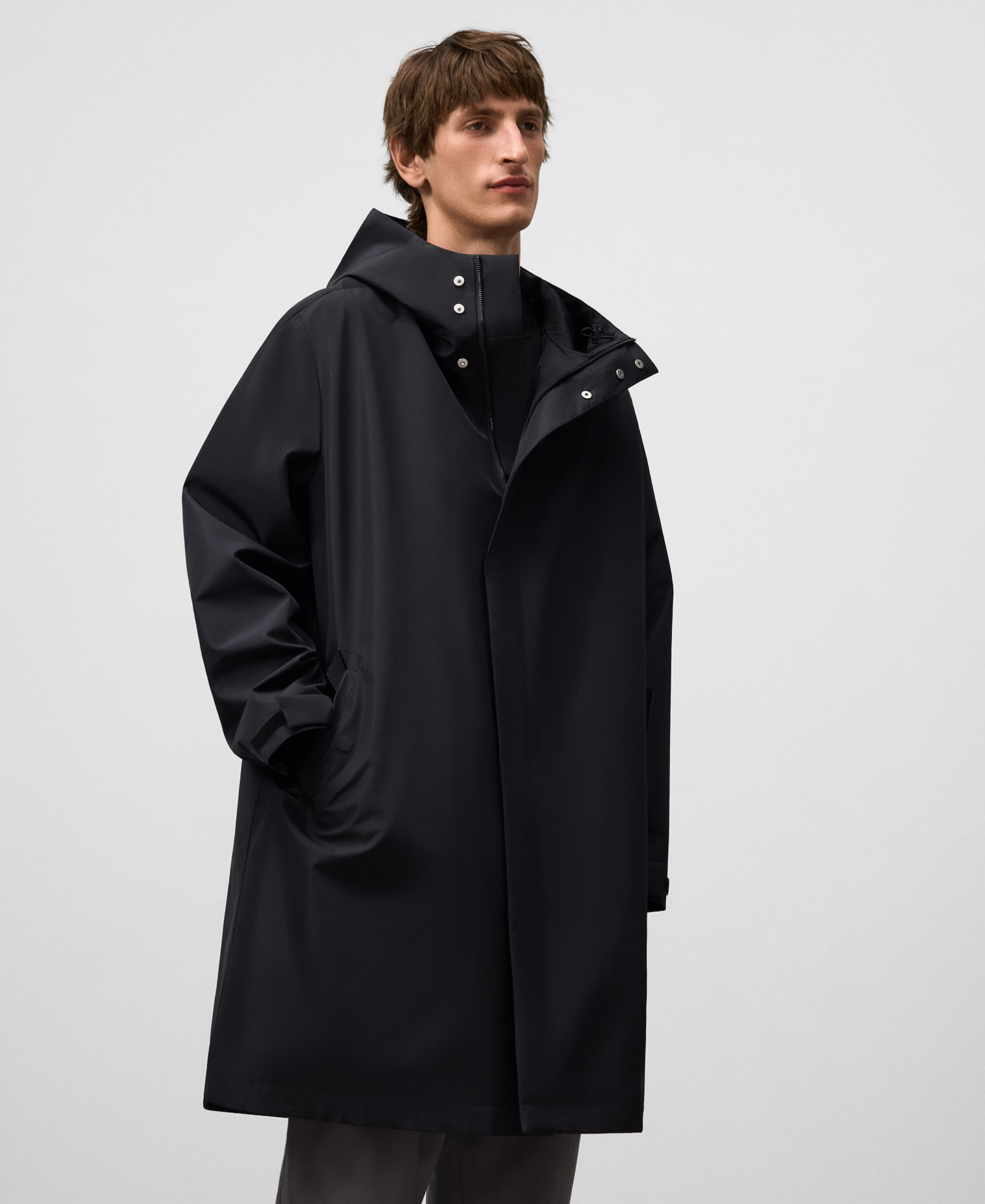 Long hooded parka man image number 0
