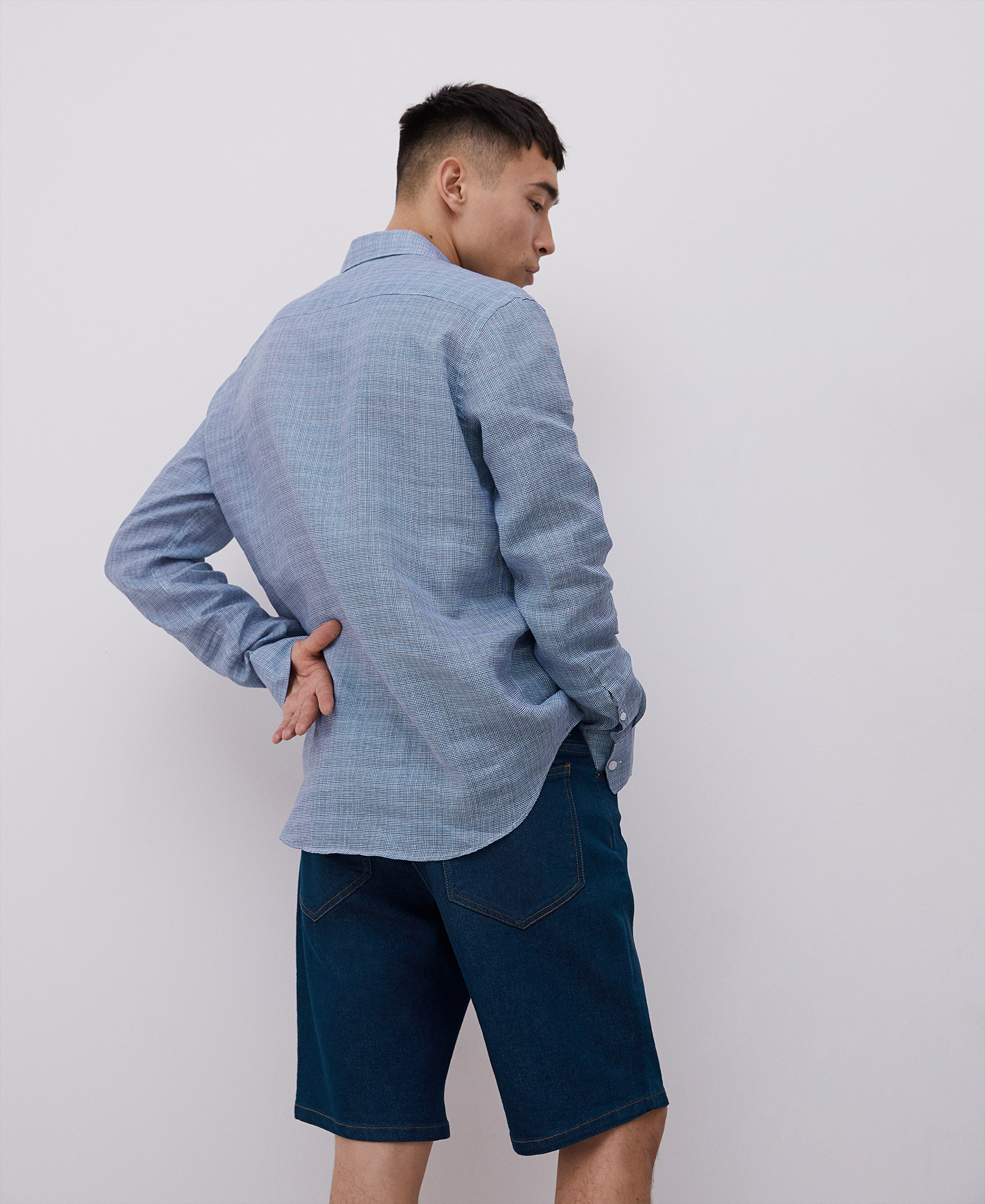 Camisa cuadro vichy en lino image number 2
