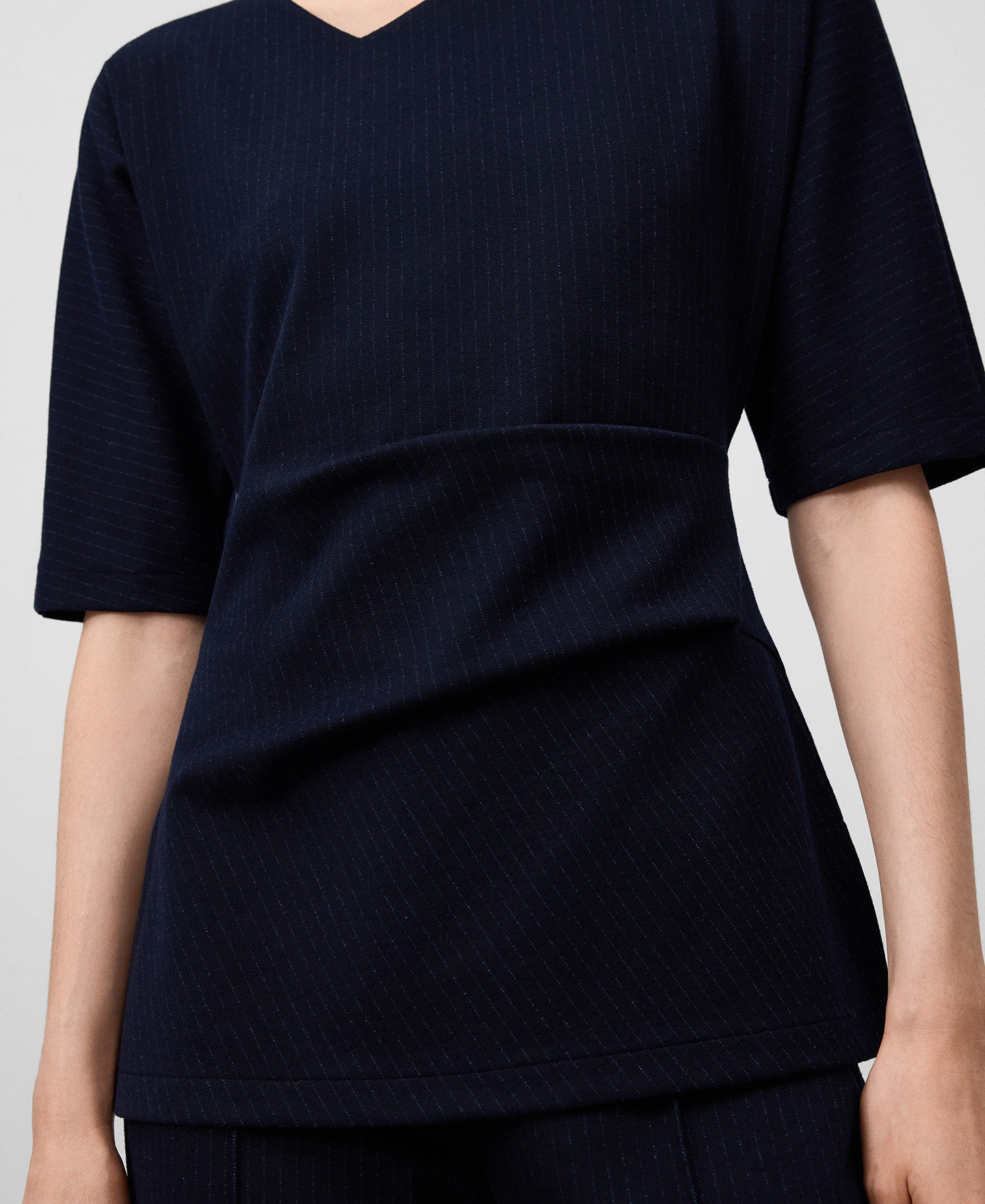 Draped striped top woman image number 3