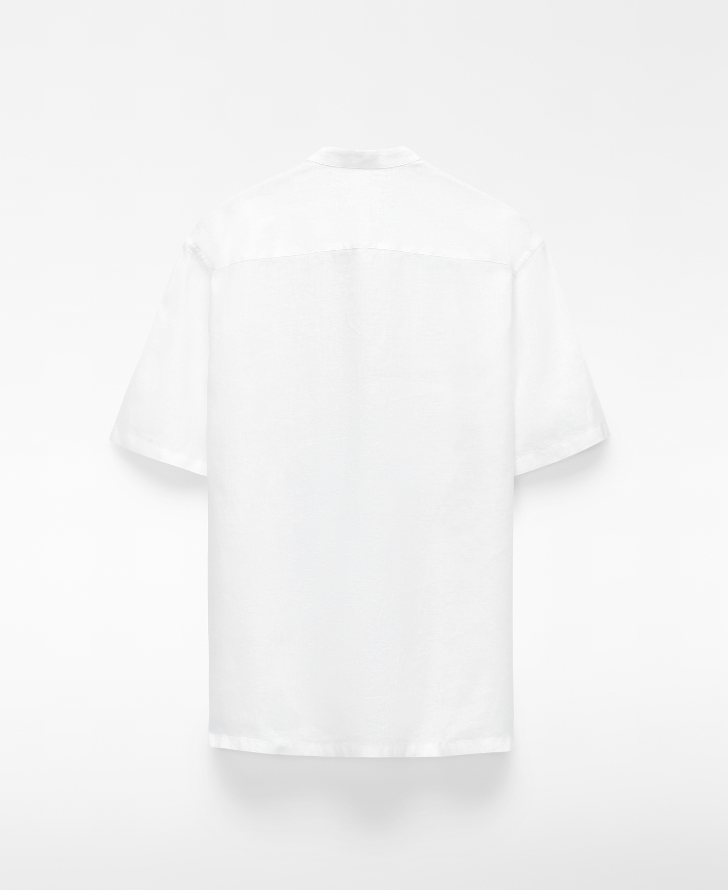 European linen mandarin collar shirt image number 5