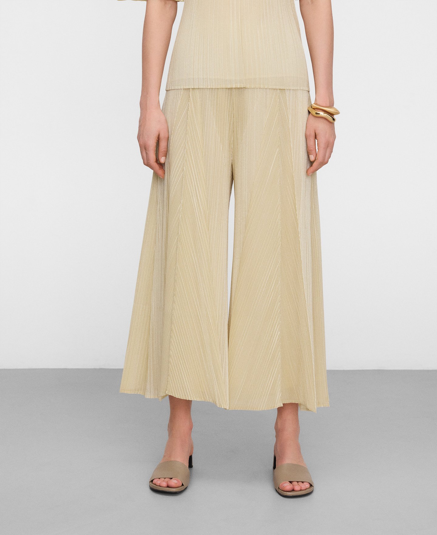 Crinkle palazzo trousers image number 0