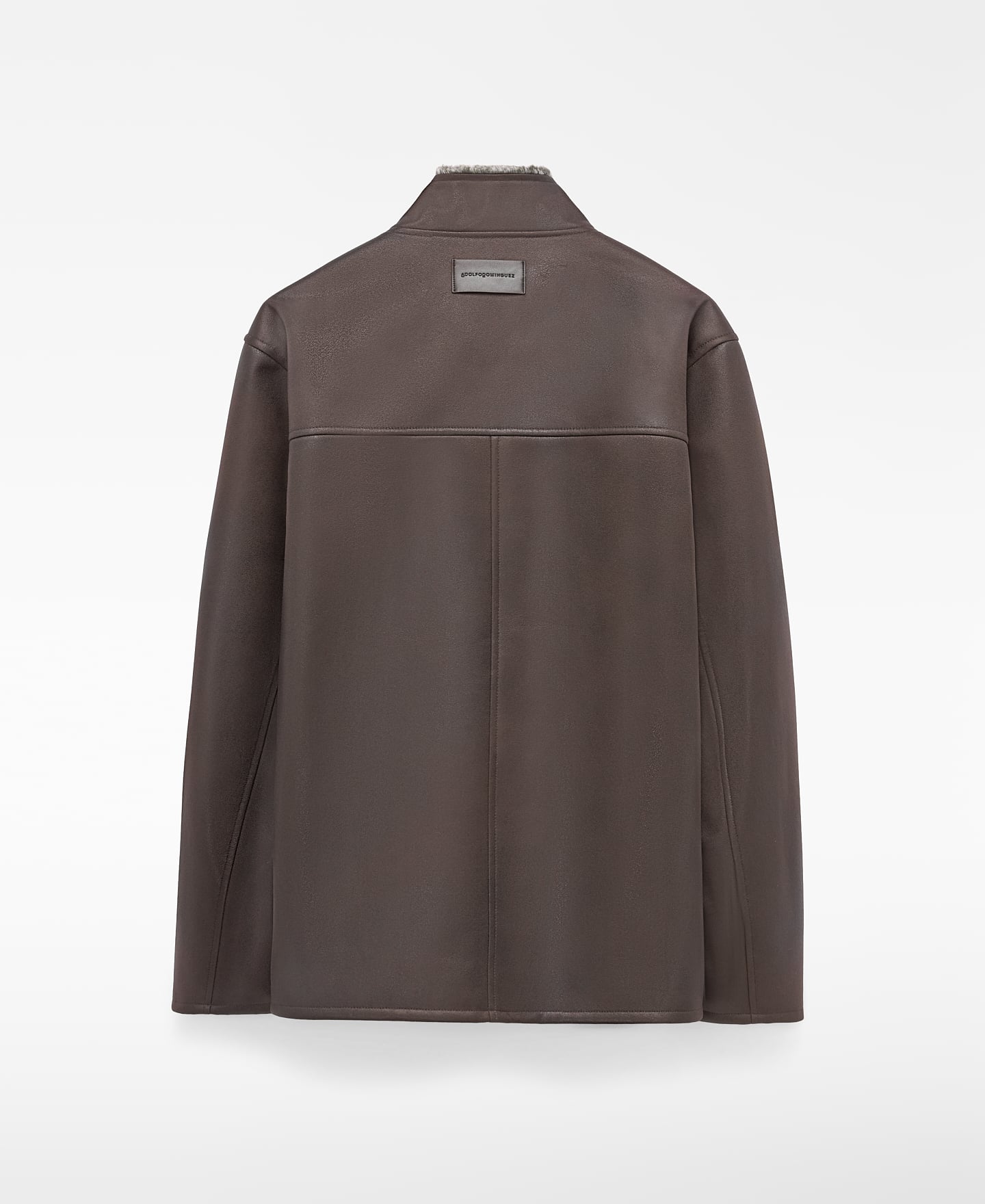 Leather-Non-Leather band collar jacket image number 5