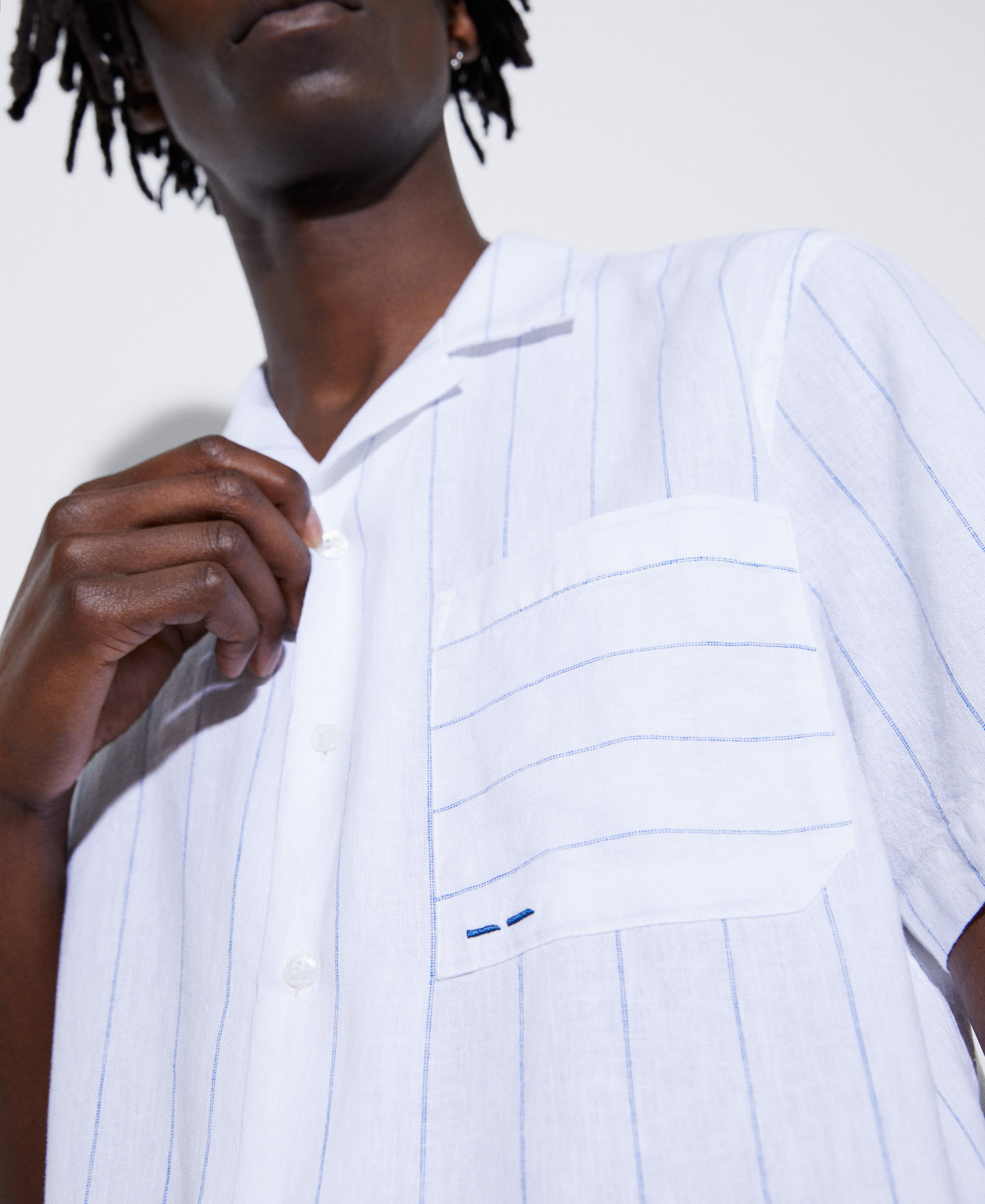 Striped bowling collar shirt image number 3