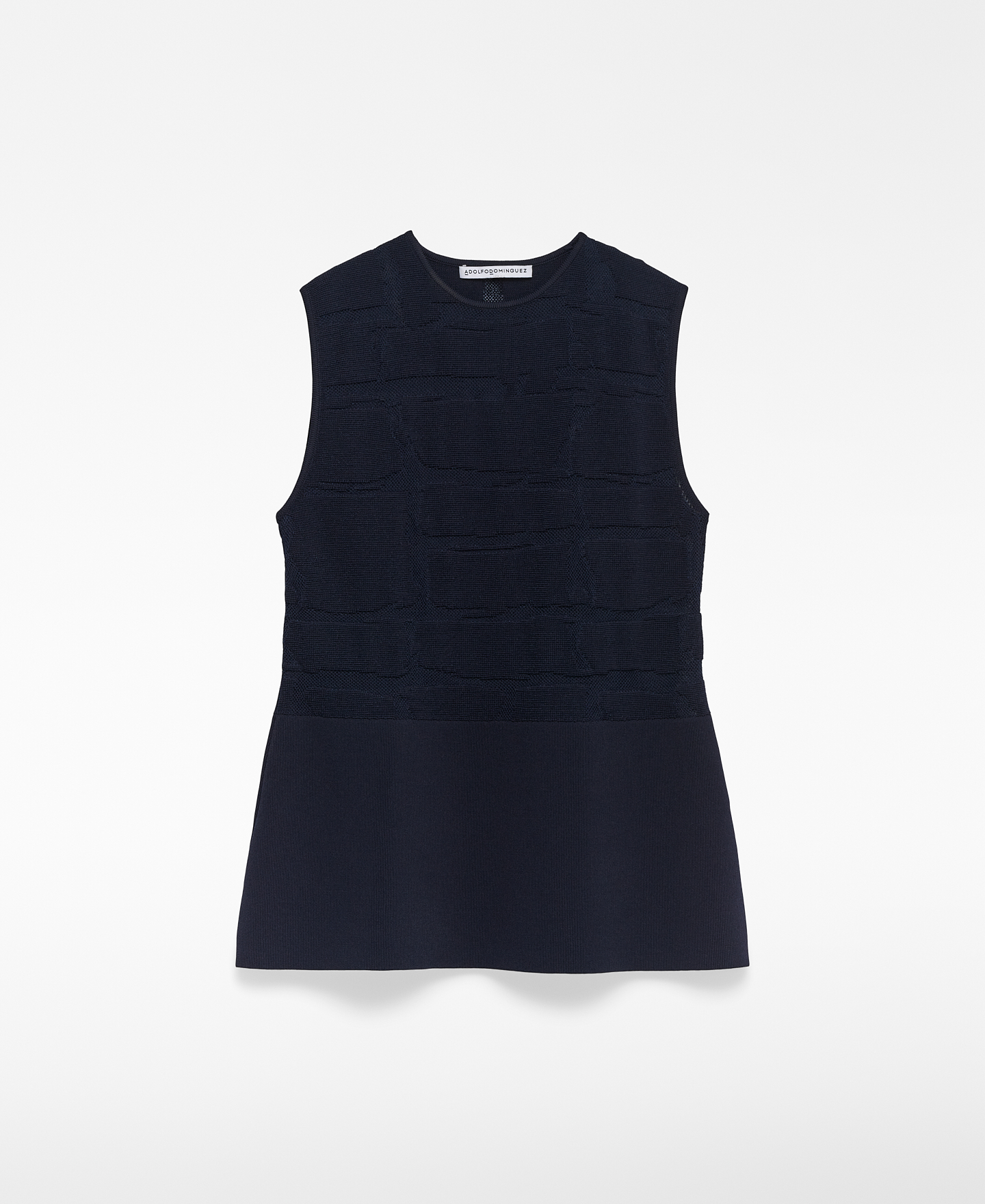 Top peplum punto jacquard mujer image number 4