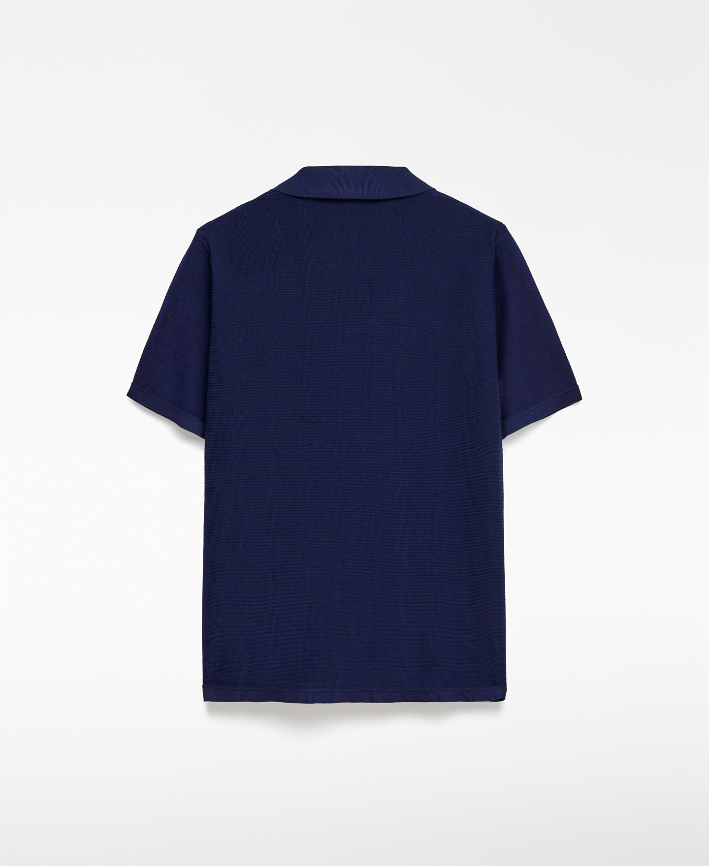 V-neck structured knit polo shirt man image number 5