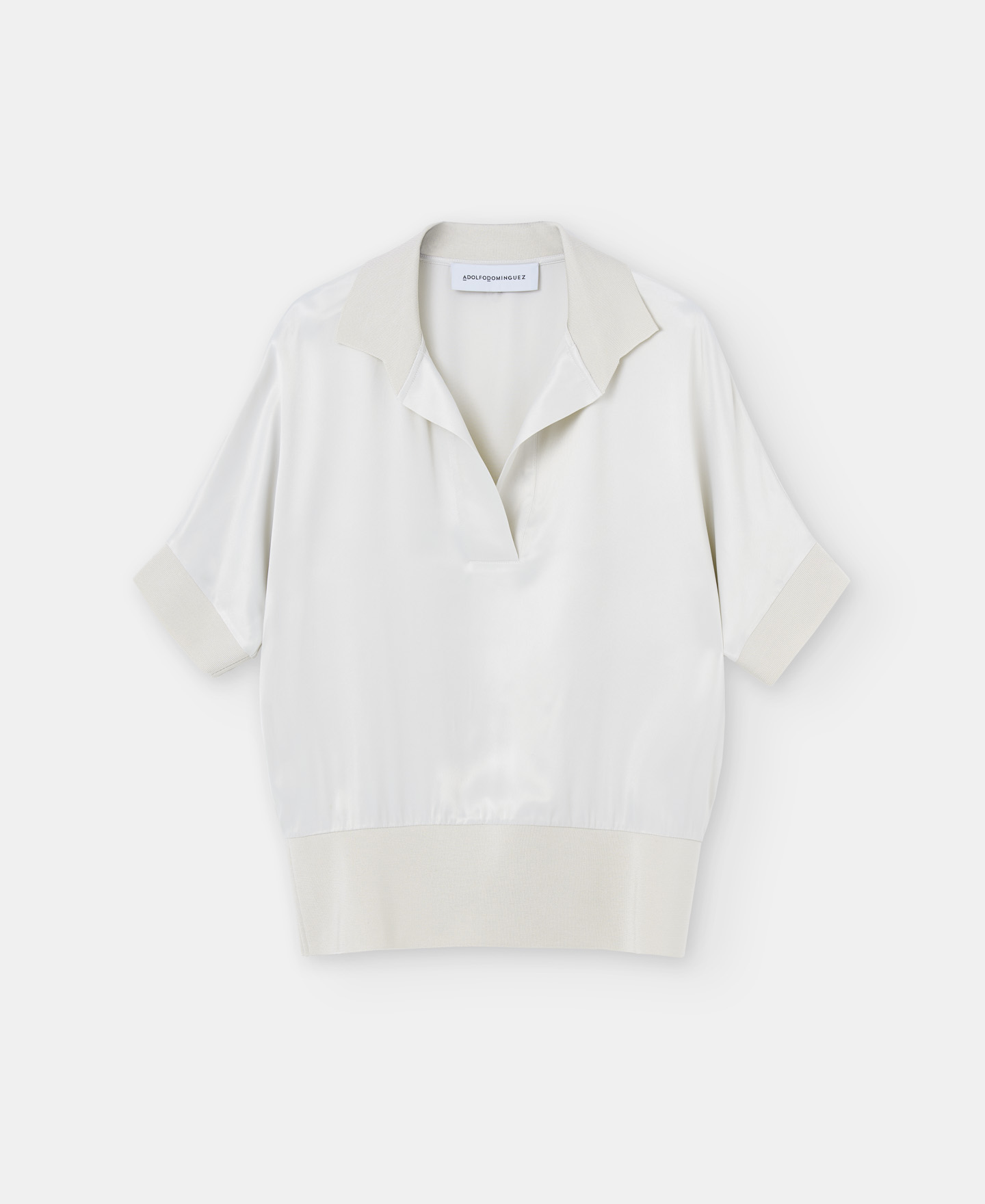 Viscose polo collar blouse image number 4