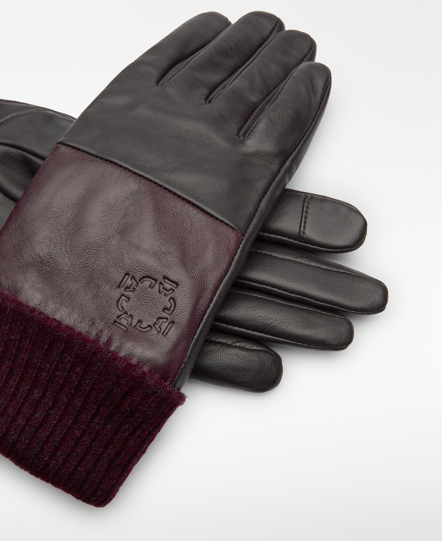 Two-tone leather gloves image number 1