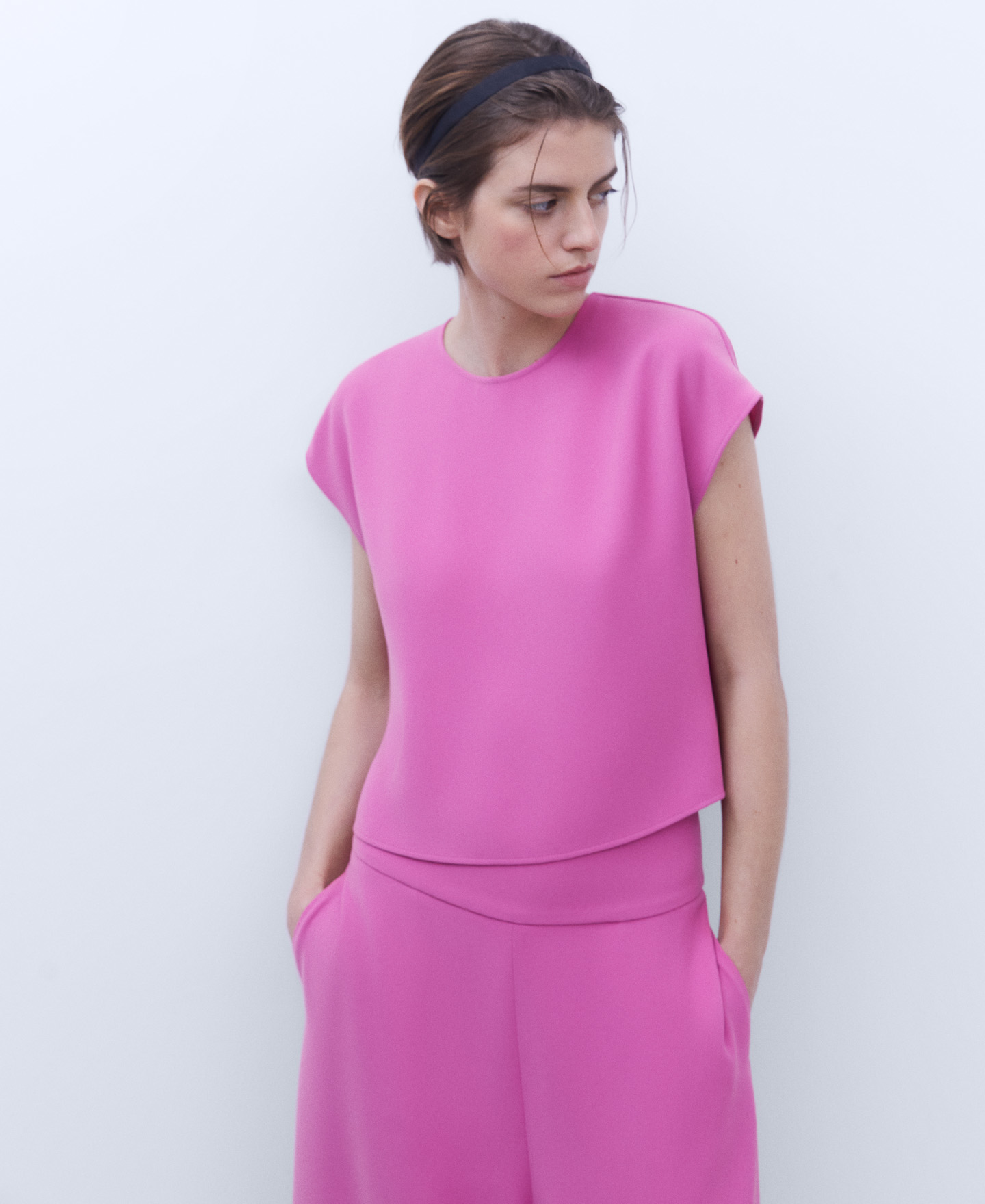 Recycled polyester crew neck top image number 0