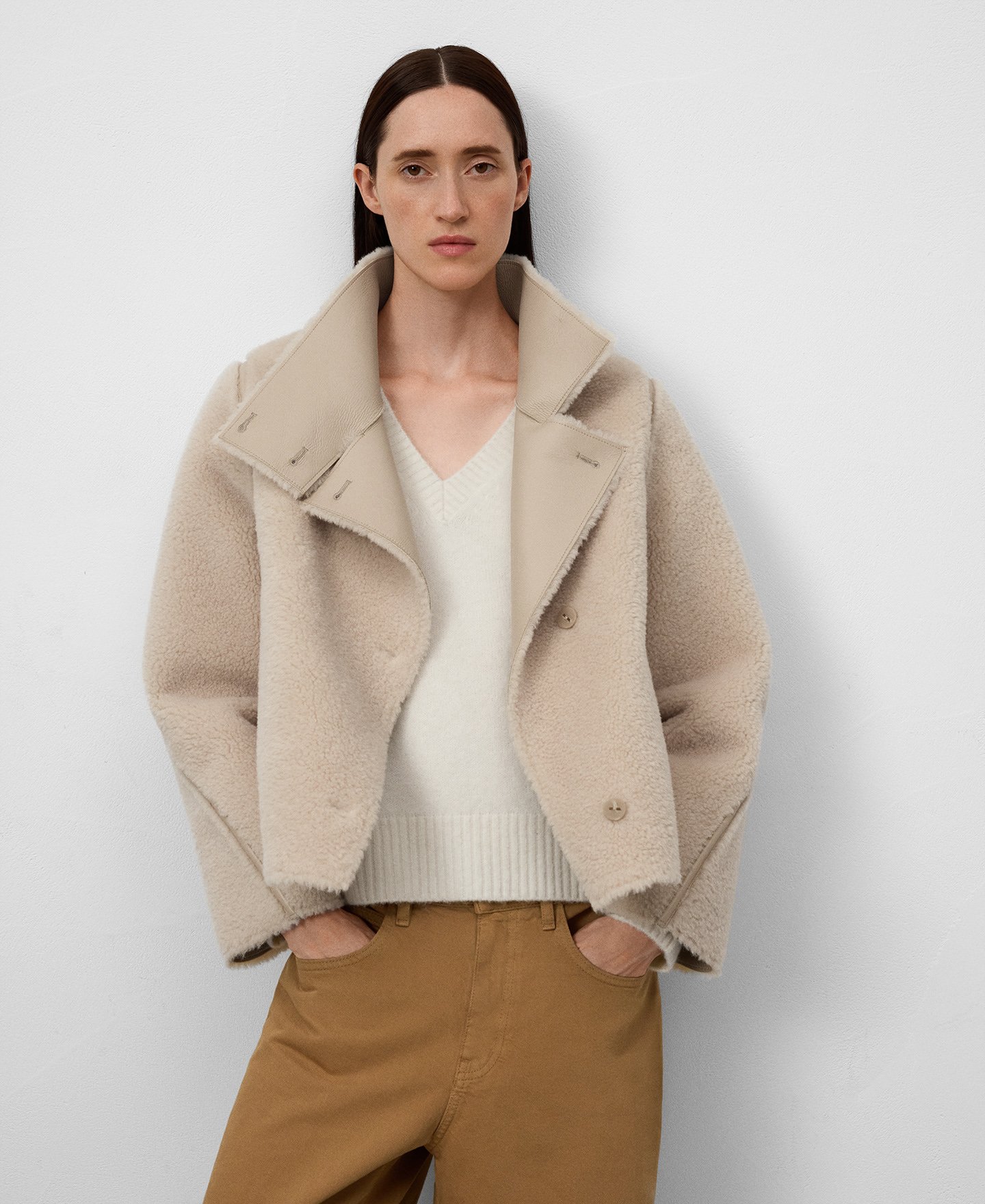 Chaqueta doble faz borreguillo mujer image number 0