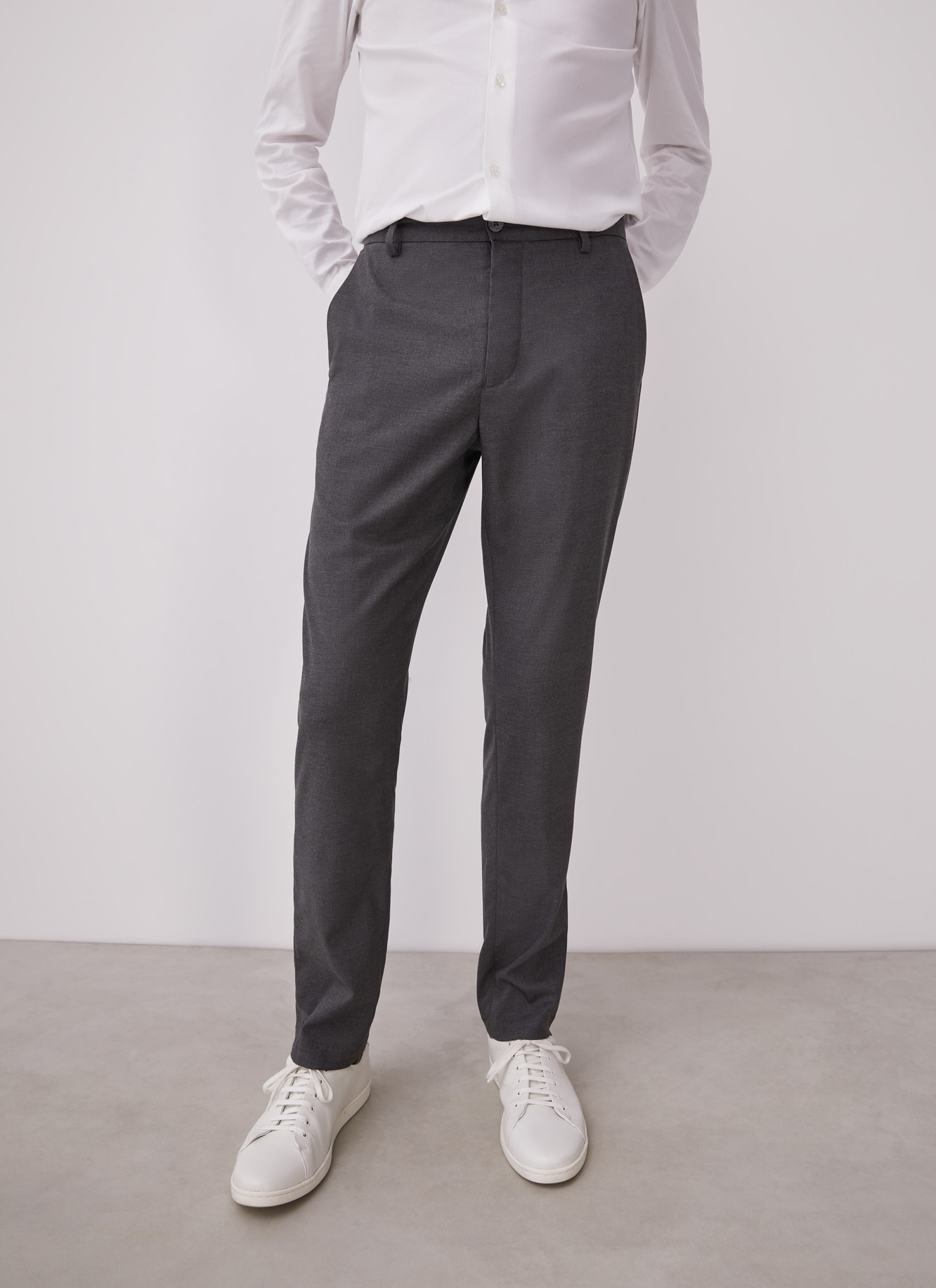 Elastic slim fit dress trousers image number 0