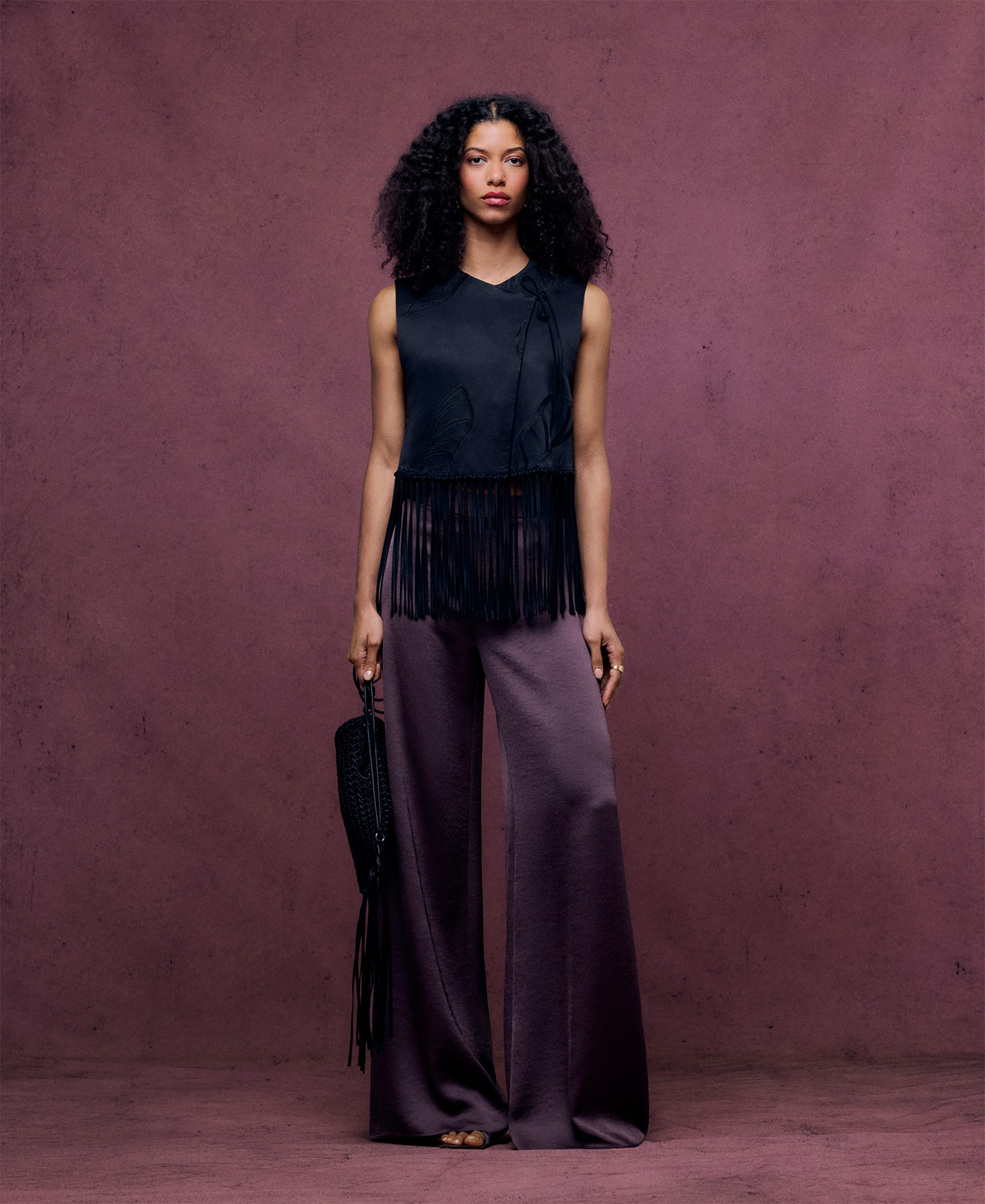 Pleated cotton trousers woman image number 1
