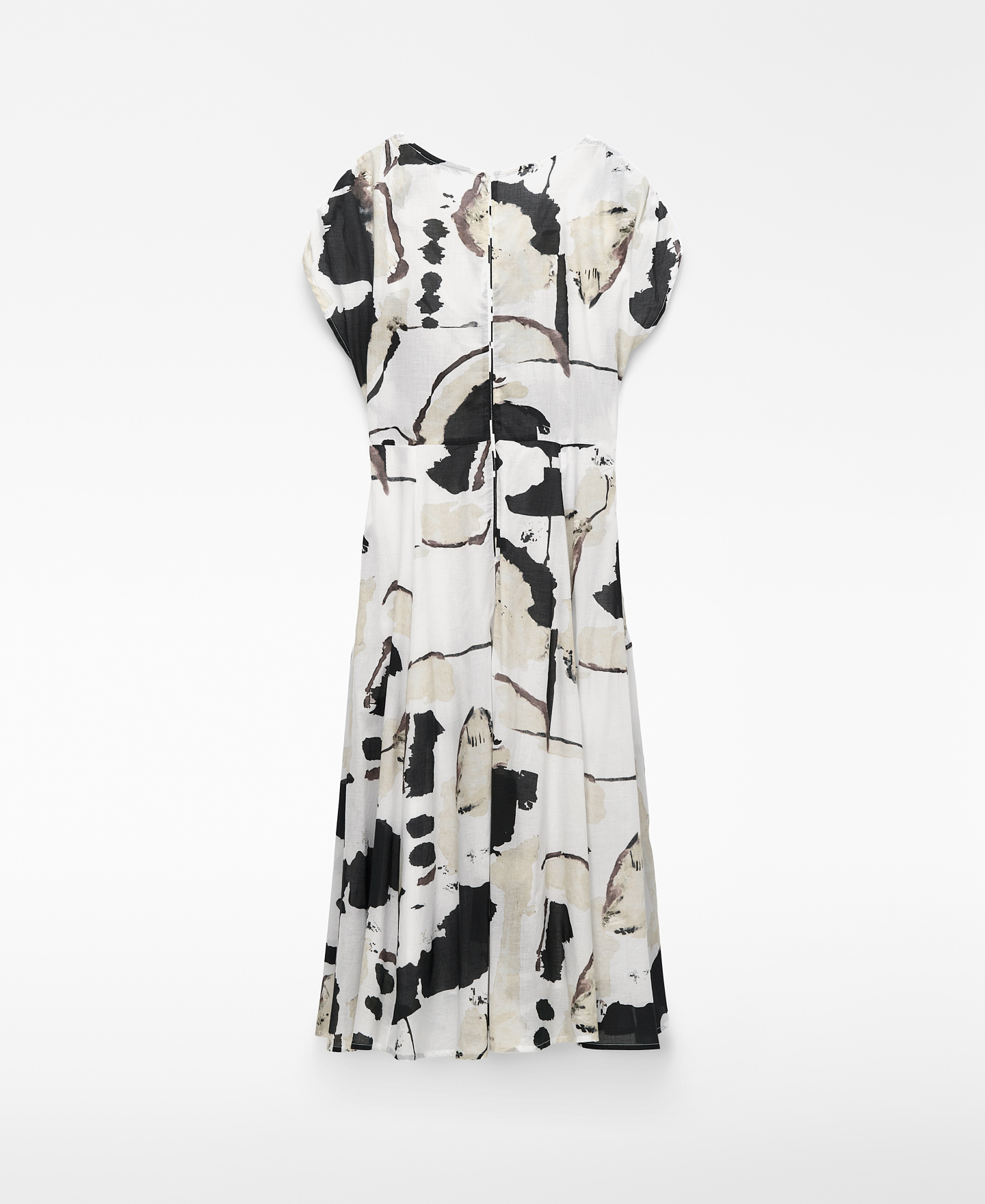 Gathered printed cotton dress image number 5