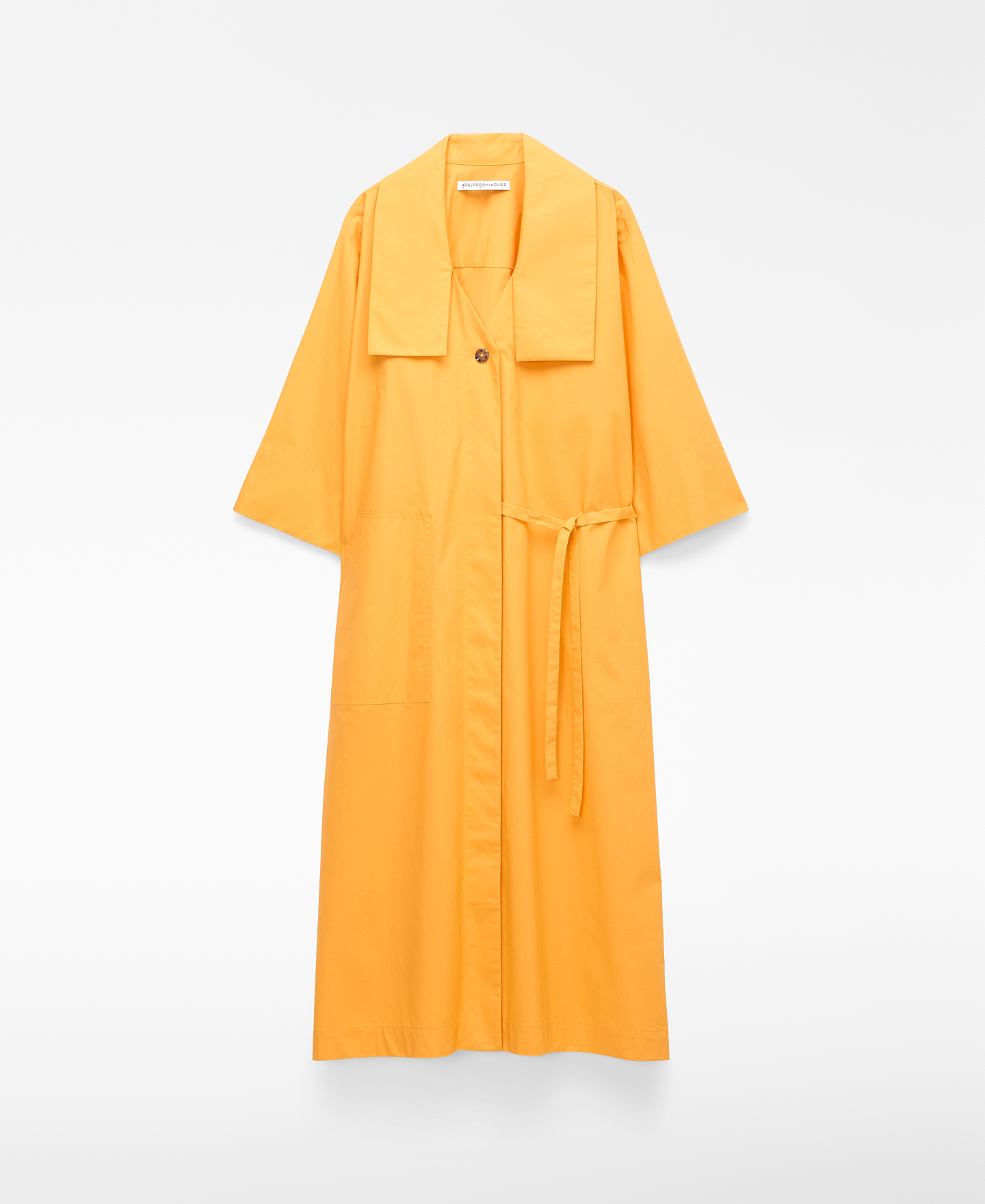 Vestido camisa com lapela quadrada em algod&atilde;o image number 4