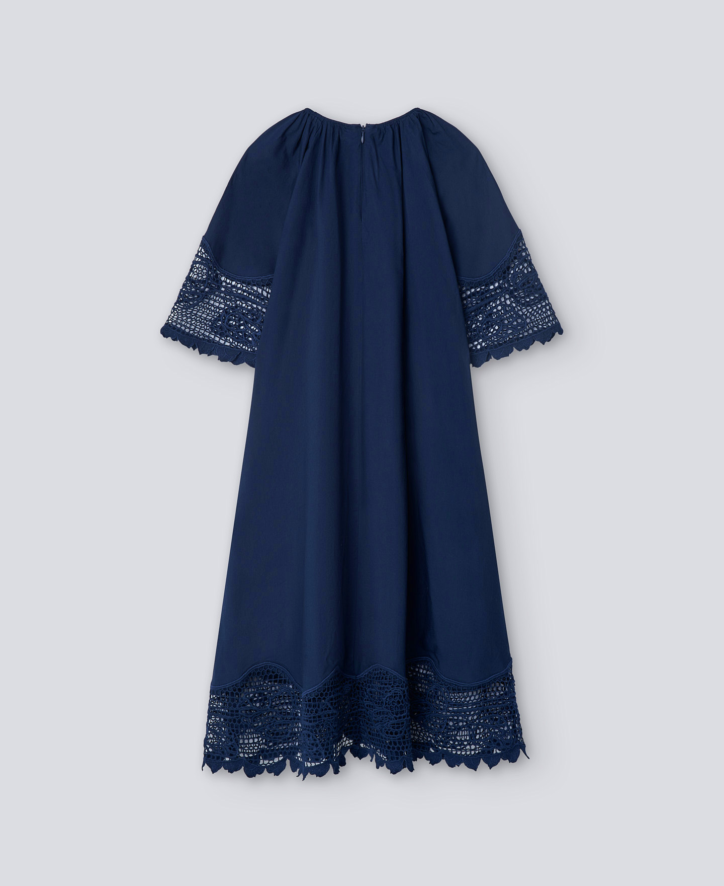 Vestido guipur azul marino mujer image number 5