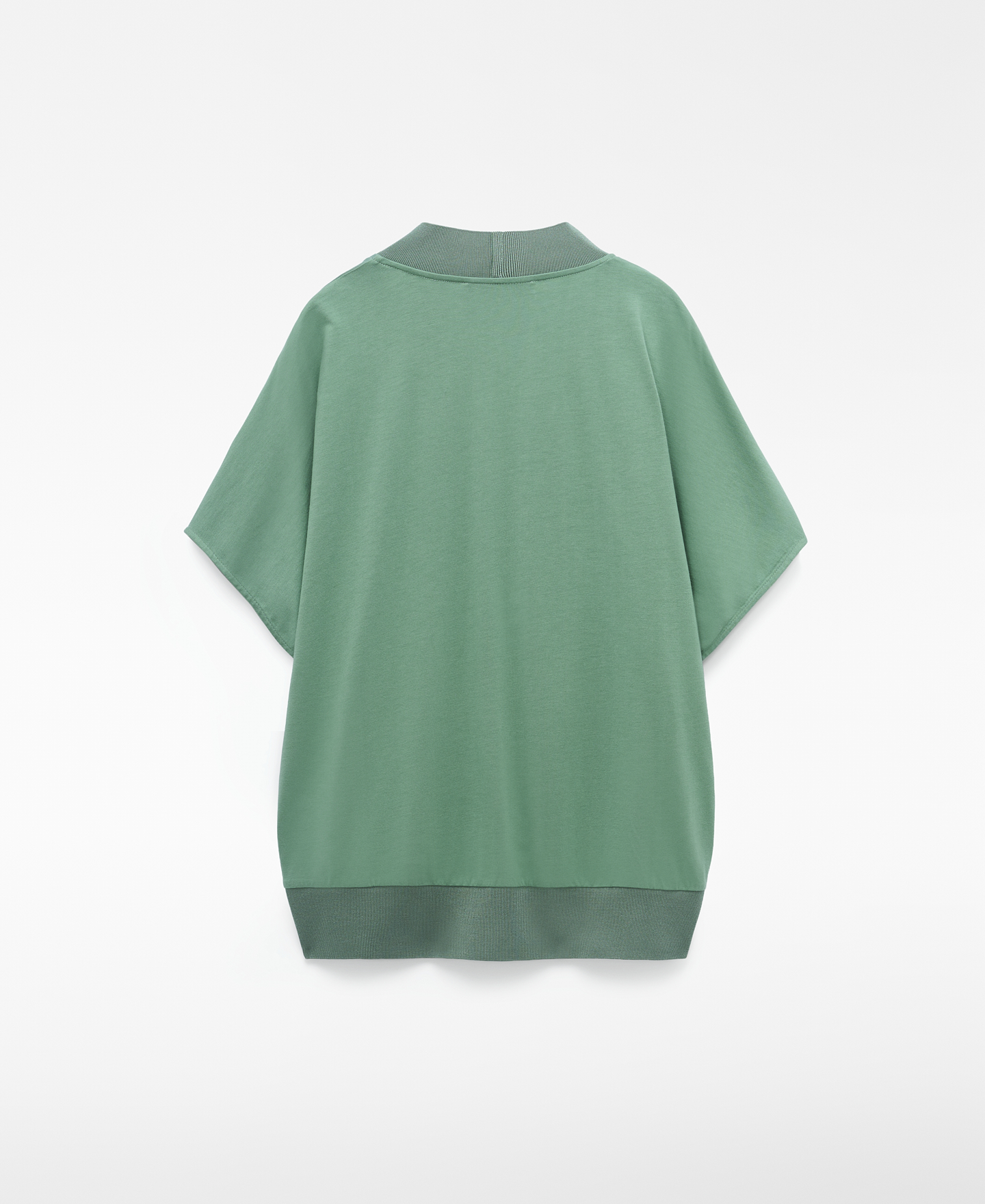 T-shirt de tecido duplo com gola em V image number 1