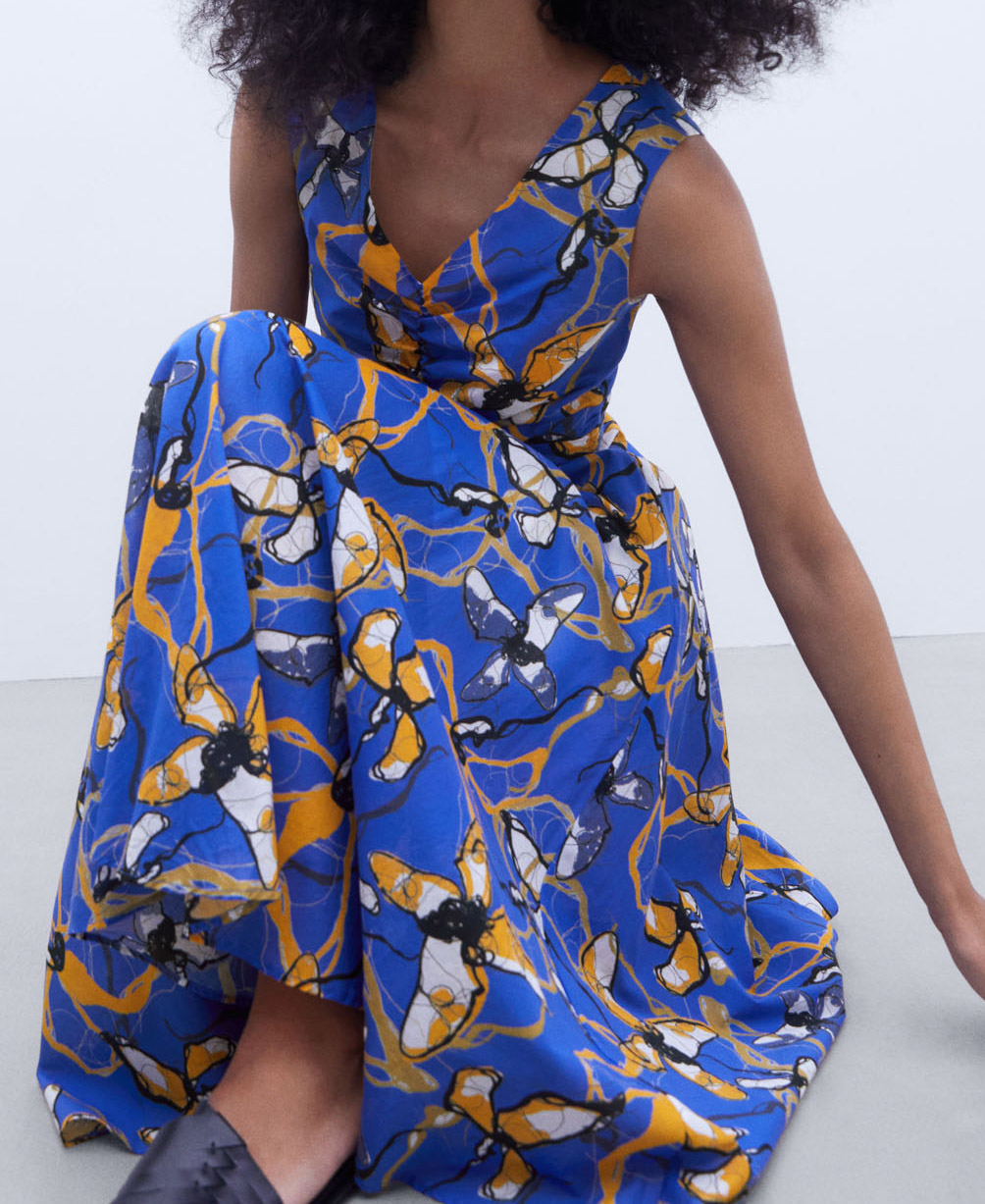 Cotton voile fitted dress image number 3