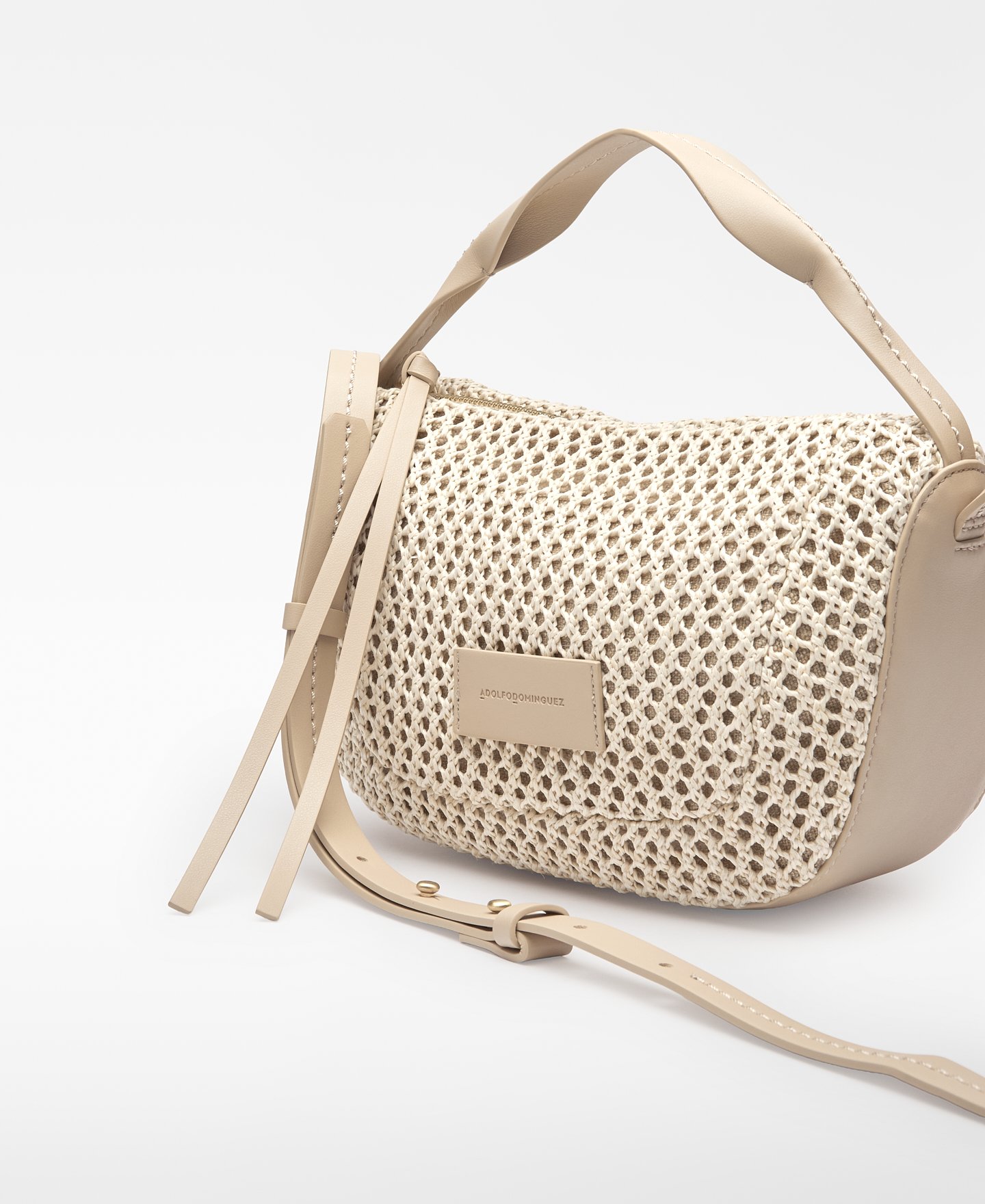 Mini-Bowlingtasche Dorna mit Raffia-Struktur image number 3