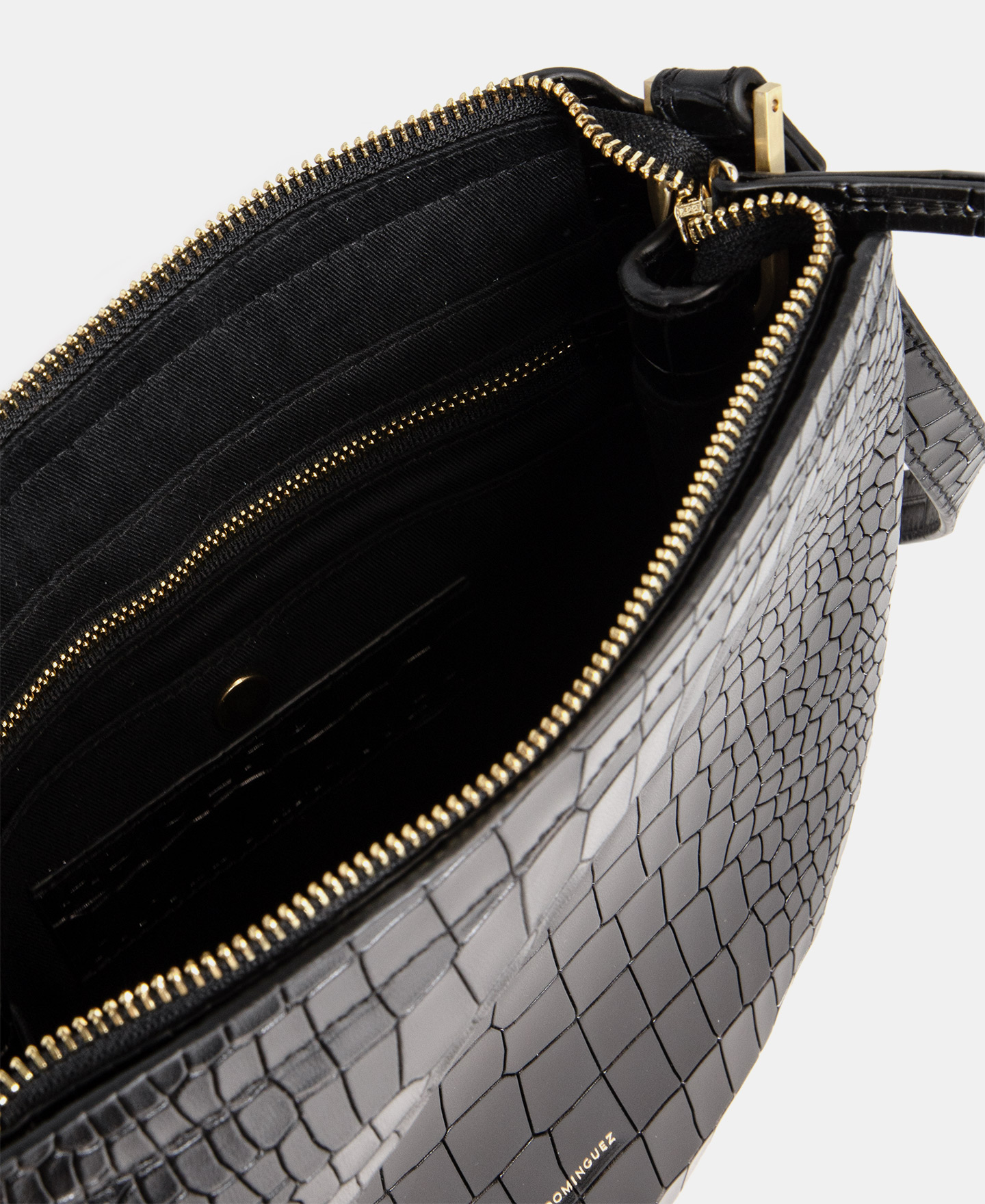 Small crocodile effect shoulder bag image number 2