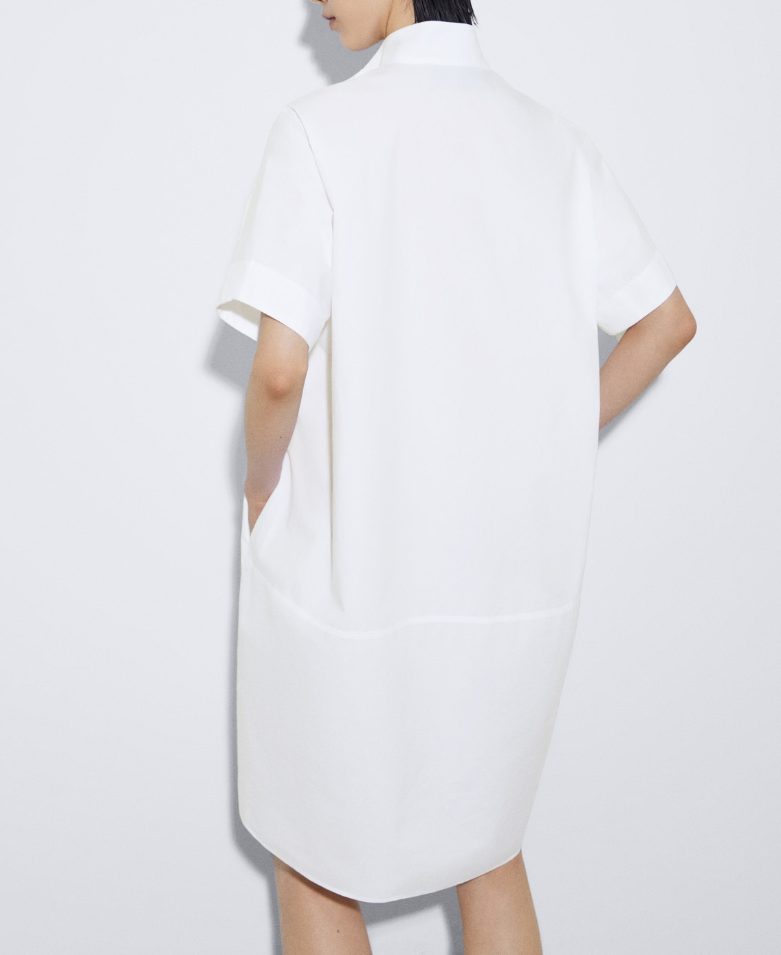 Mao collar shirt dress image number 2