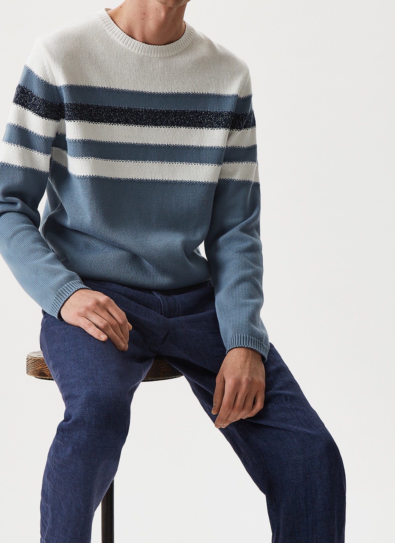 Striped jumper with crew neck image number 0