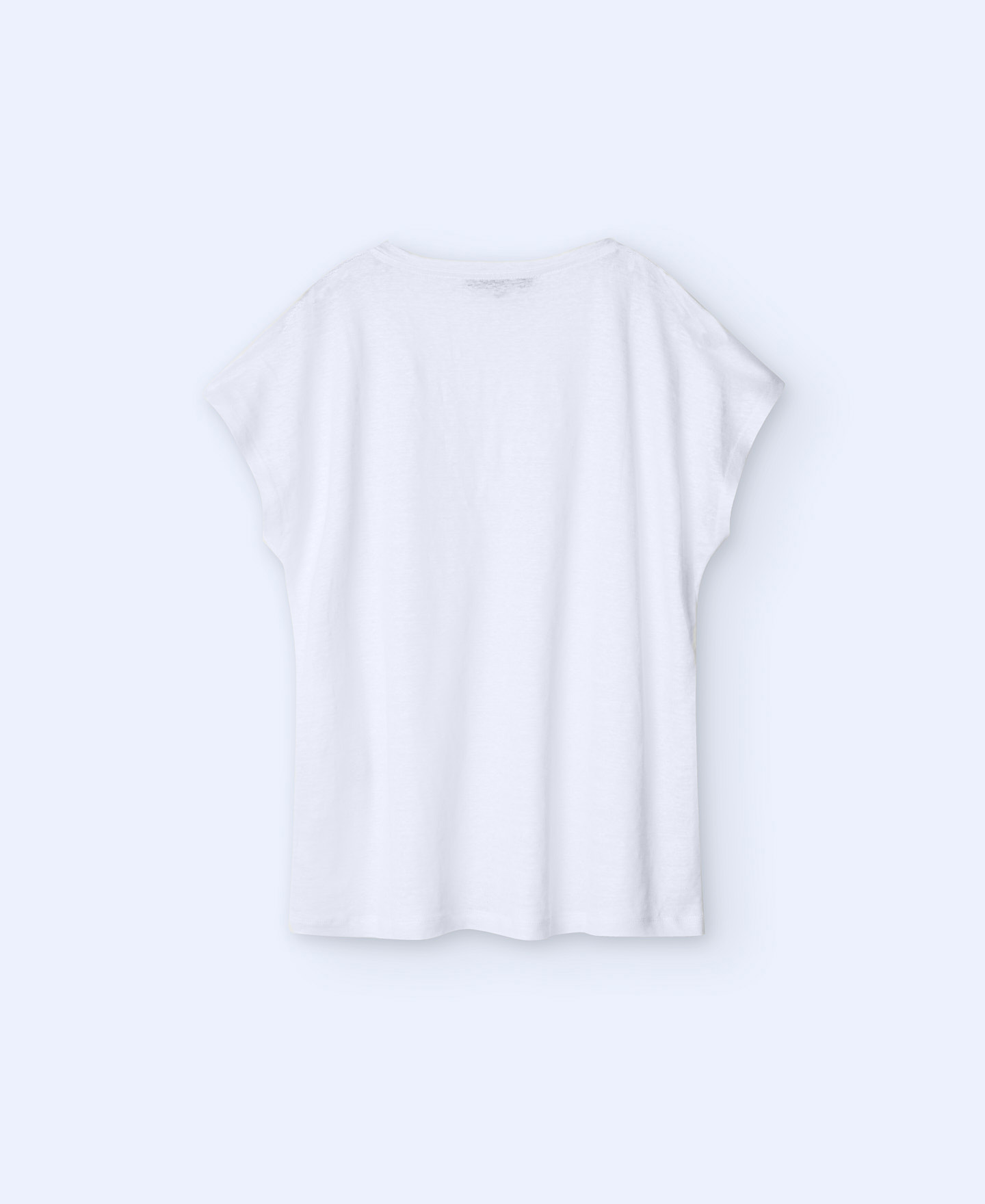 V-neckline linen T-shirt image number 5