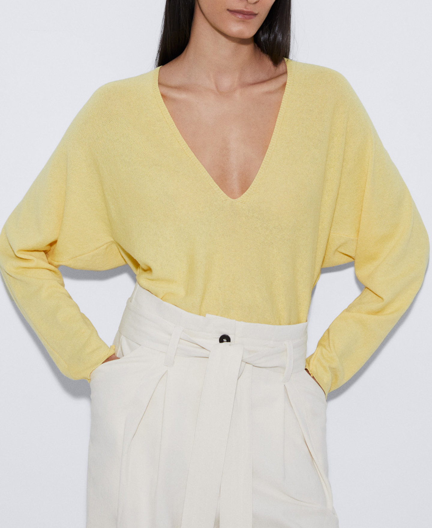 Organic cotton and linen sweater image number 0