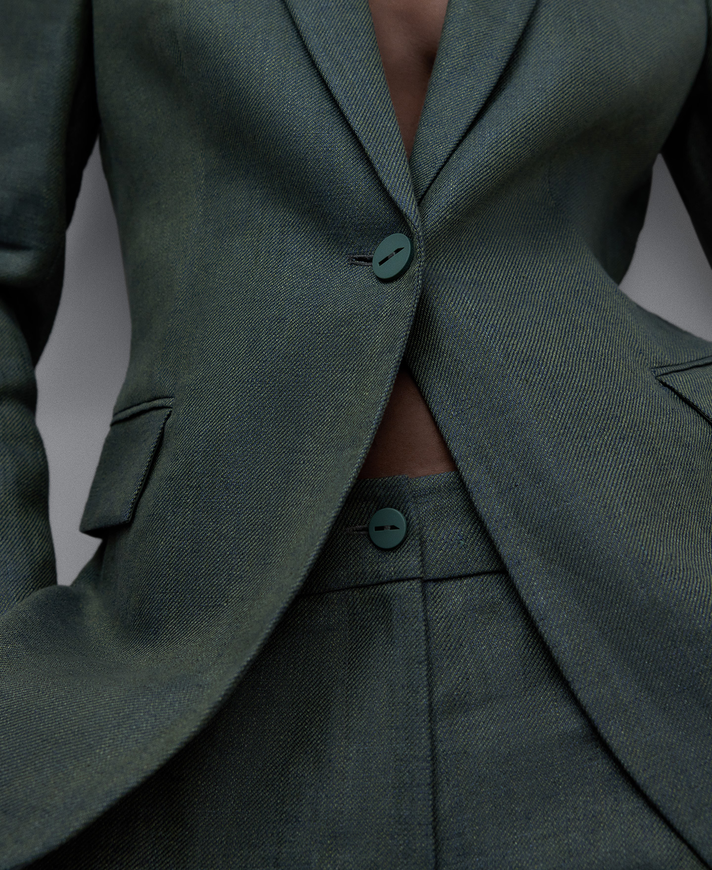 European linen structured blazer woman image number 3