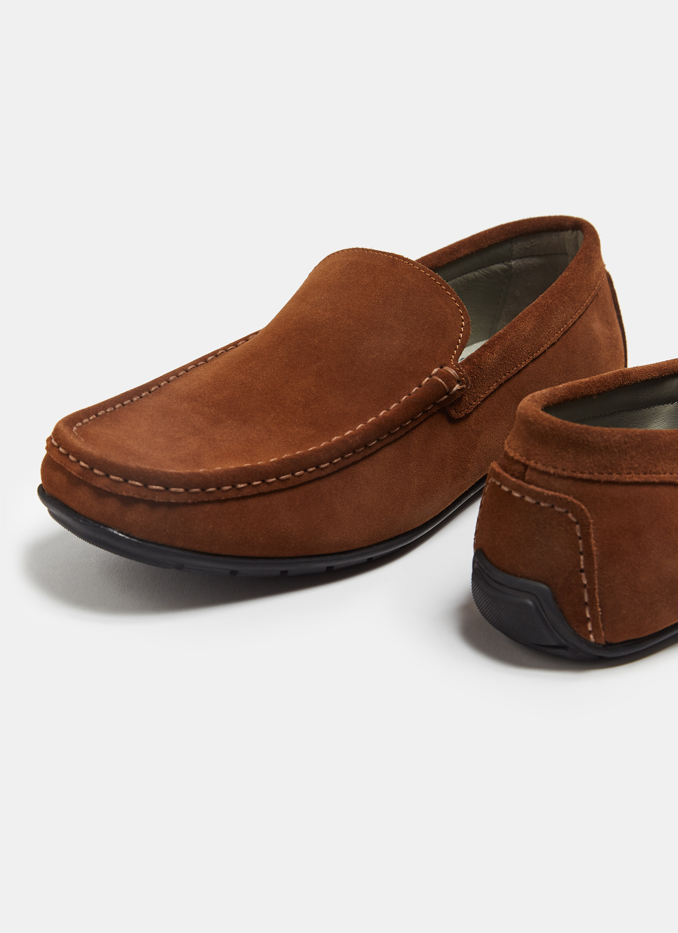 Leather moccasins with rubber sole image number 1