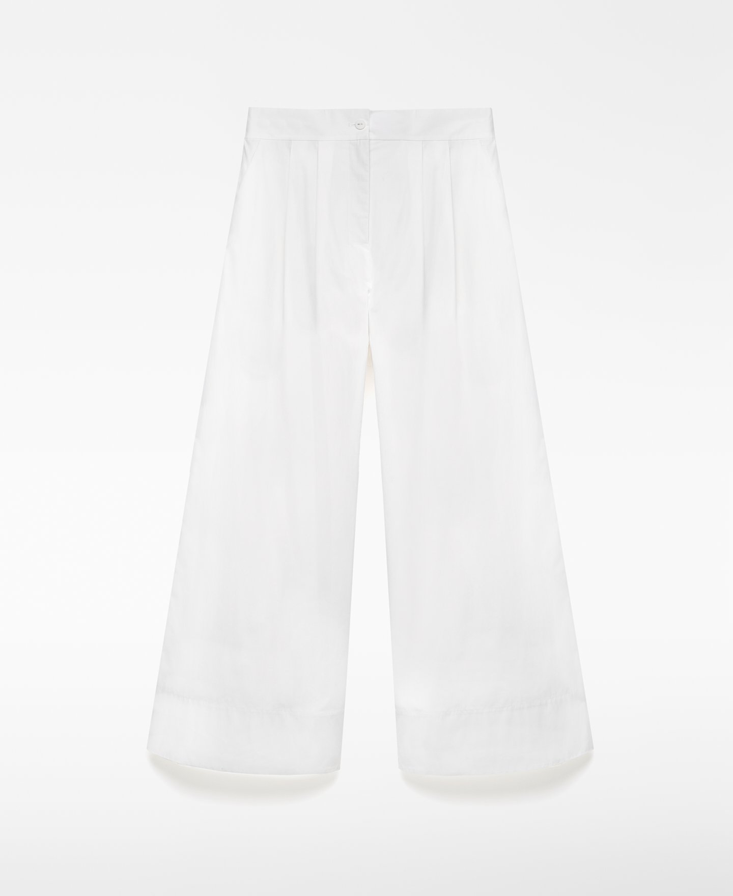 Organic cotton wide leg trousers woman image number 4