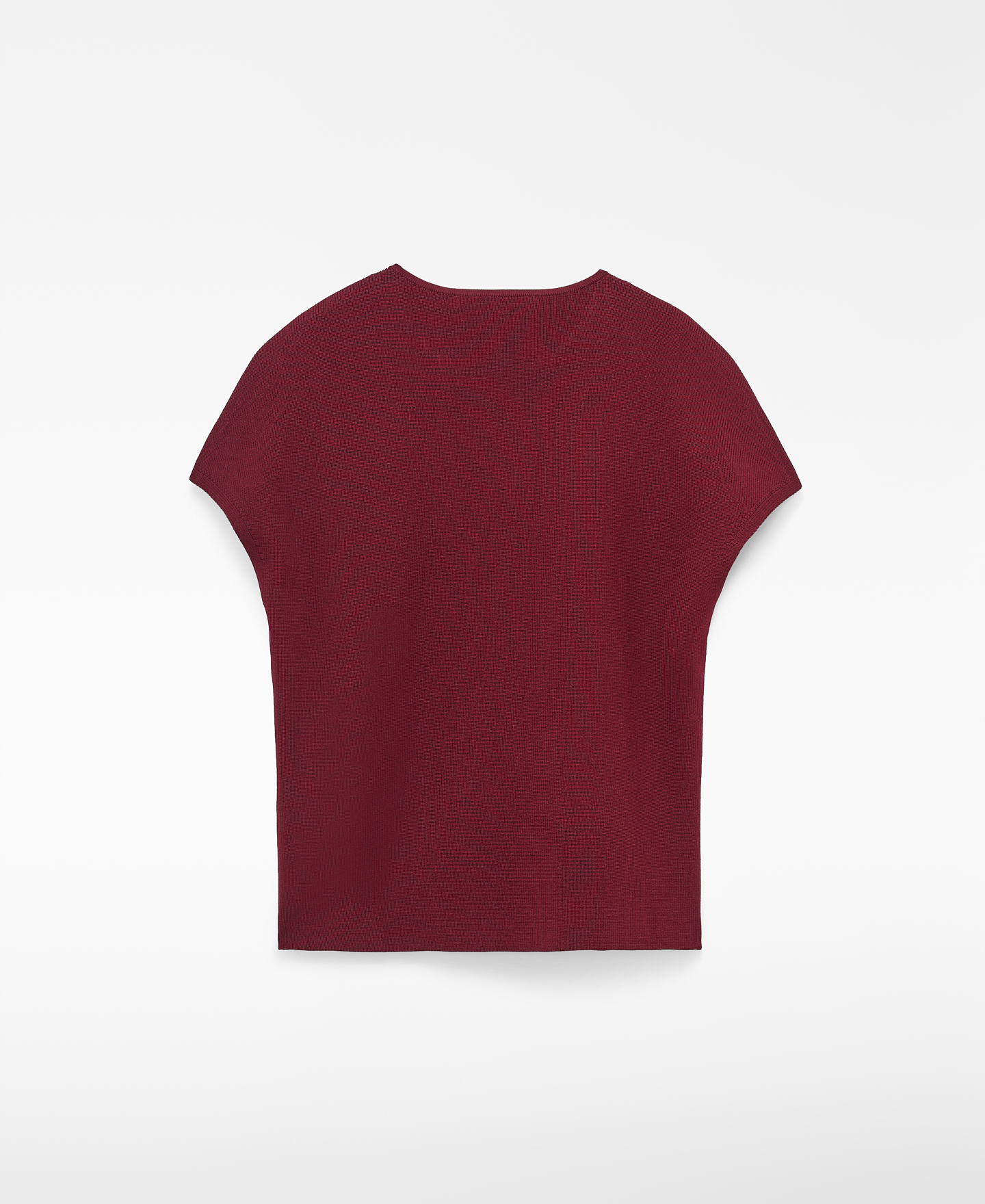 Zip-neck short sleeve knit sweater image number 5